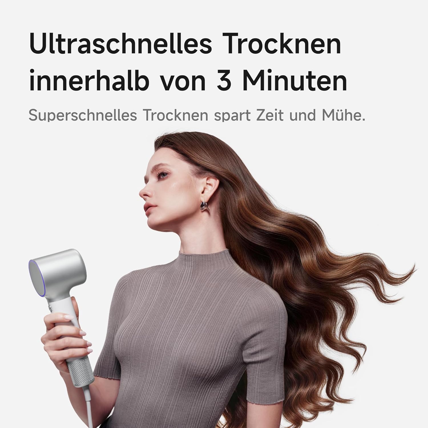 Laifen Neo Spezial-Haartrockner mit nachfüllbarer Ölinfusion, 110.000 U/min für 3 Minuten schnelles Trocknen, 200 Millionen Ionen-Haartrockner, 58 °C Pflegemodus, inklusive magnetischer Pflegedüse & Glättungsdüse – Bild 5