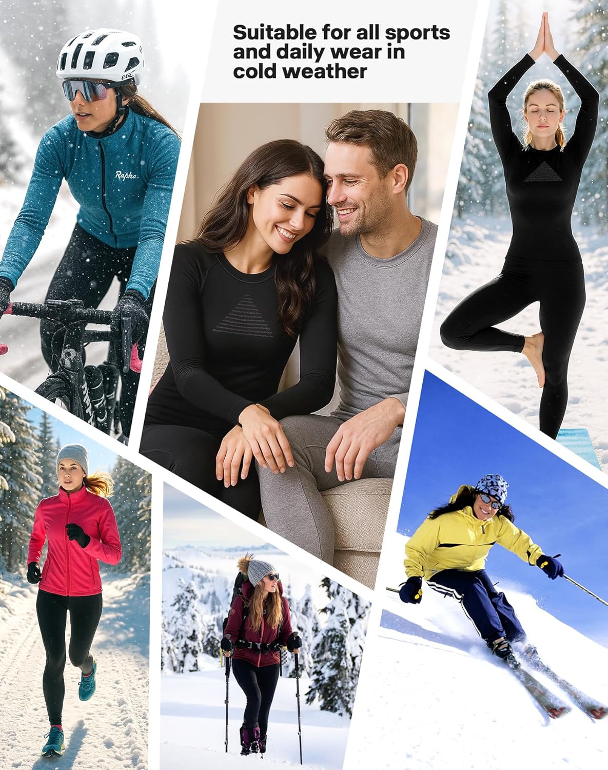 EIISSION Thermounterwäsche Damen Skiunterwäsche Set Winter Funktionsunterwäsche Thermo Unterwäsche Ski Extra Warm Thermowäsche Atmungsaktiv mit Thermounterhemd Thermounterhose Wintersport – Bild 7