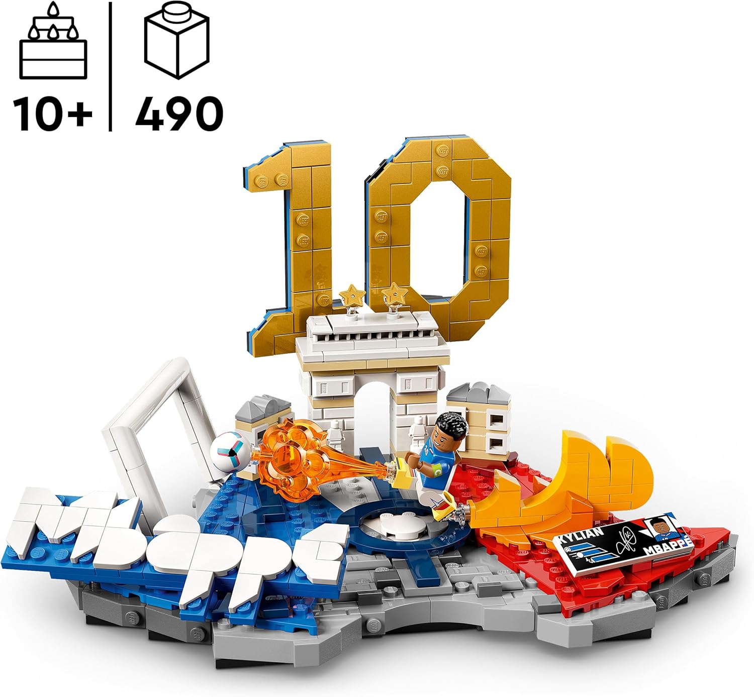 LEGO Editions Kylian Mbappé – Fußball-Highlights-Spielzeug – 3D-Modellbau mit Minifigur zum Sammeln – Kinderzimmerdekoration – Geschenk für Jungen, Mädchen ab 10 Jahren und erwachsene Sportfans – 43013 – Bild 2