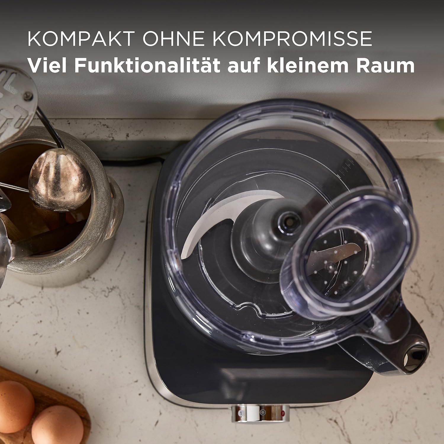Kenwood FDM301SS Multipro Kompakt-Küchenmaschine, leistungsstarkes Küchengerät mit 2,1-l-Behälter, Acrylmixer, Doppel-Schneebesen, Metallgehäuse – Bild 3