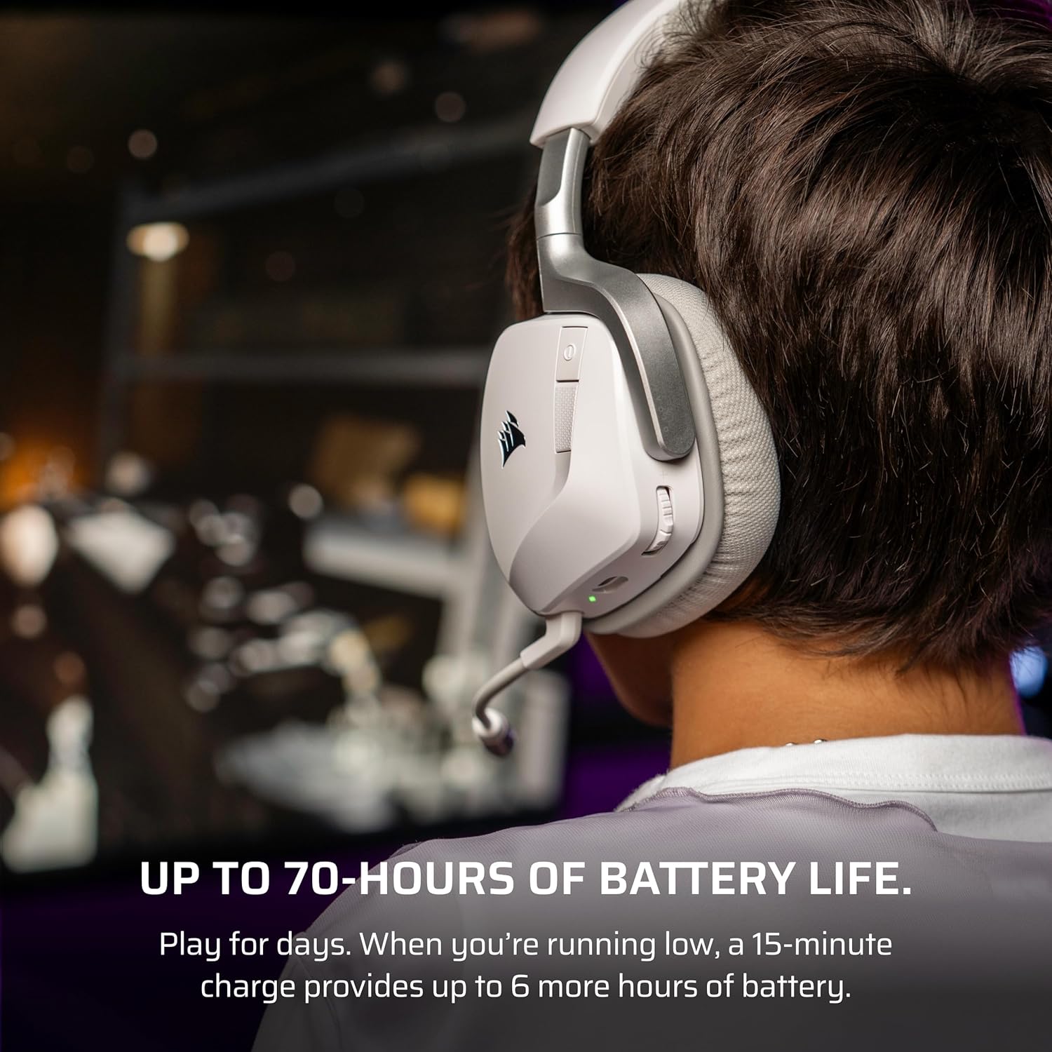 Corsair Void v2 Kabelloses Gaming-Headset – Weiß | Bluetooth, Dolby Atmos, 70-Stunden-Akku, kabellos, Dualband-Schnellladung, PC, PS5, PS4, Switch und Mobiltelefon – Bild 6
