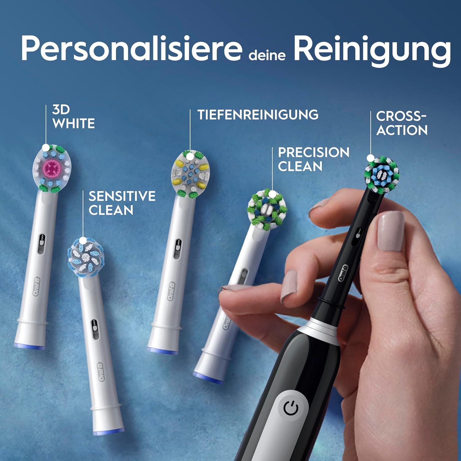Oral-B Pro Series 1 Elektrische Zahnbürste, 1 Ersatzbürste, 3 Reinigungsmodi und Drucksensor für die Zahnpflege, Reiseetui, entworfen von Braun, Schwarz – Bild 9