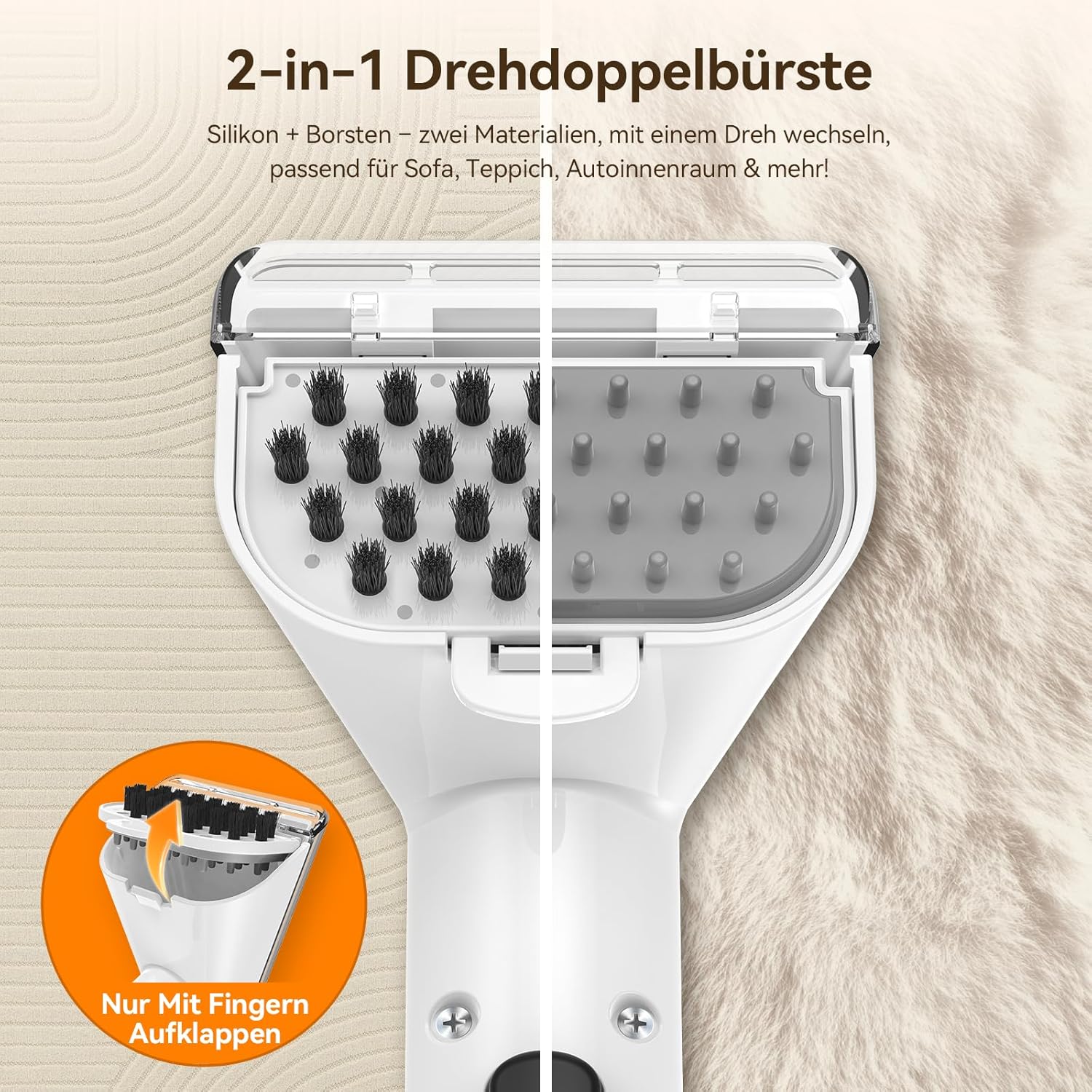 Uwant Y100 Dampf-Polsterreinigungsgerät, 3-in-1-Nasssauger für Sofa, Teppich und Auto mit 18 kPa, 100 °C heißem Dampf, 65 °C heißem Wasser, kaltem Wasser, selbstreinigend, Multi-Bürstenkopf und 500 ml Teppich – Bild 11