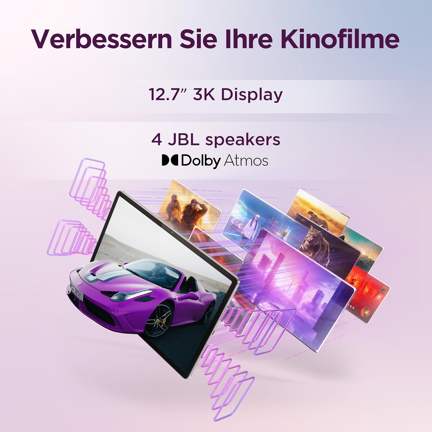 Lenovo Idea Tab Pro Tablet, 12,7 Zoll 3K-Display, MediaTek Dimensity 8300, 8 GB RAM, 256 GB eMMC-Speicher, Android, Luna Grey, inklusive Tab Pen Plus – Bild 7