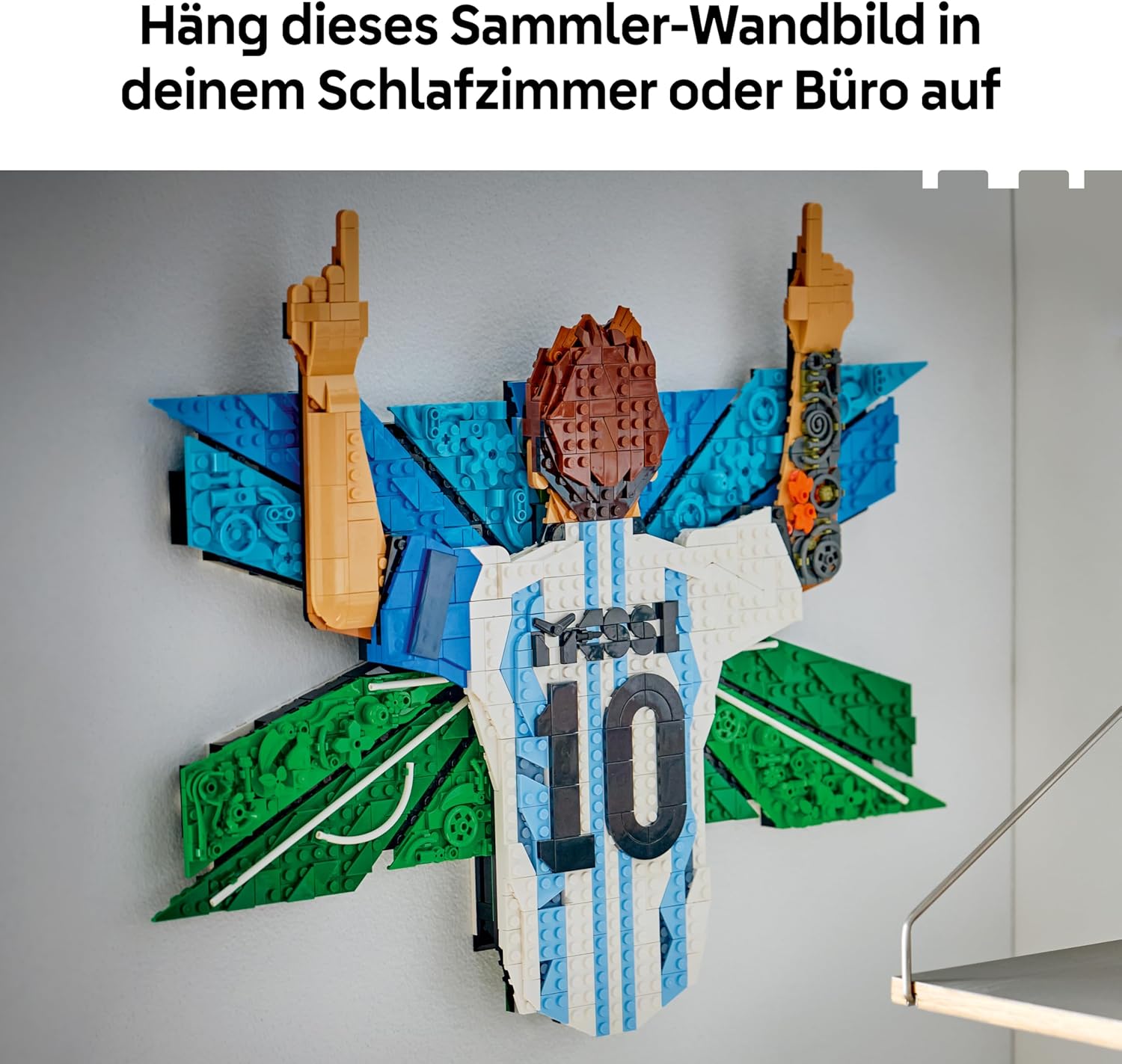 LEGO Editions Lionel Messi – Torjubel – 3D-DIY-Wandbild-Set – DIY-Dekoration für Kinder – Fußball-Geschenk für Jugendliche ab 14 Jahren, Mädchen, Jungen und erwachsene Sportfans – 43018 – Bild 6