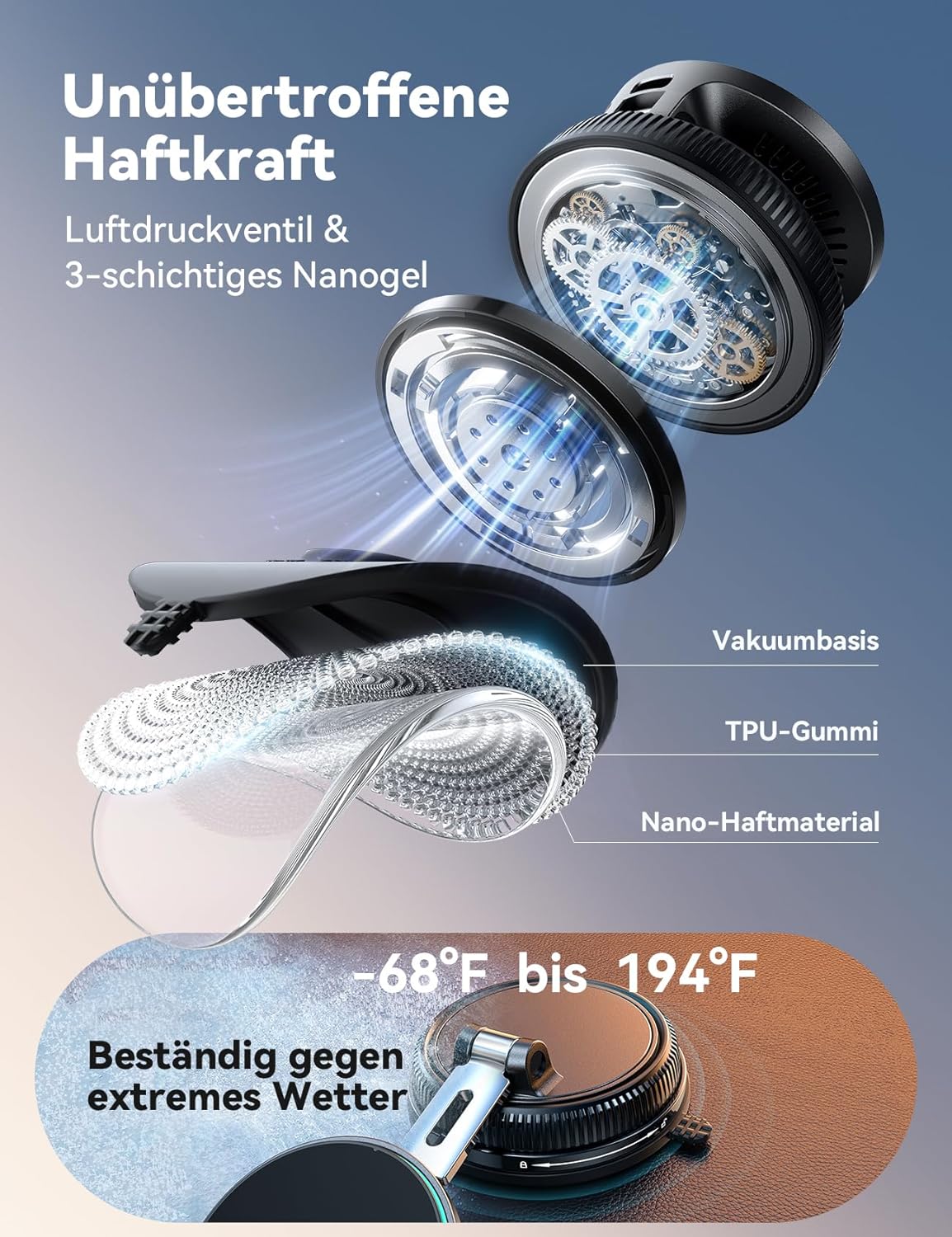 JOYROOM Magsafe Autohalterung mit Ladefunktion 15W, Vakuum & stärkste Gel-Handyhalterung Auto mit Ladefunktion, 360° drehbares & faltbares Ladegerät magnetische Handyhalterung für Auto iPhone 17-12 – Bild 3