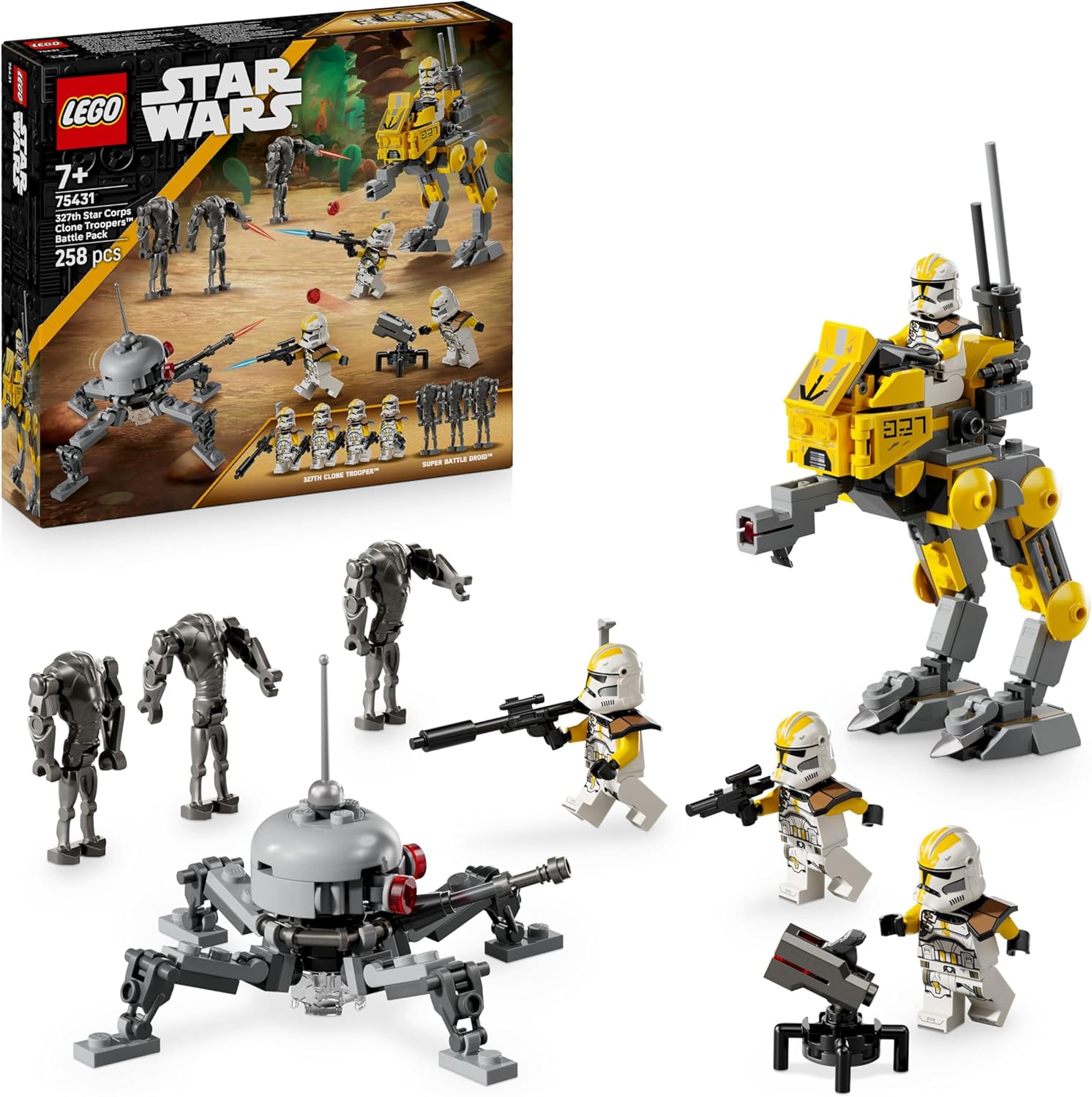 LEGO Star Wars Clone Soldiers of the 327th Star Corps Battle Pack – Spielzeug für Kinder ab 7 Jahren – Minifiguren zum Bauen und Sammeln – Kreatives Geschenk für Jungen und Mädchen – 75431
