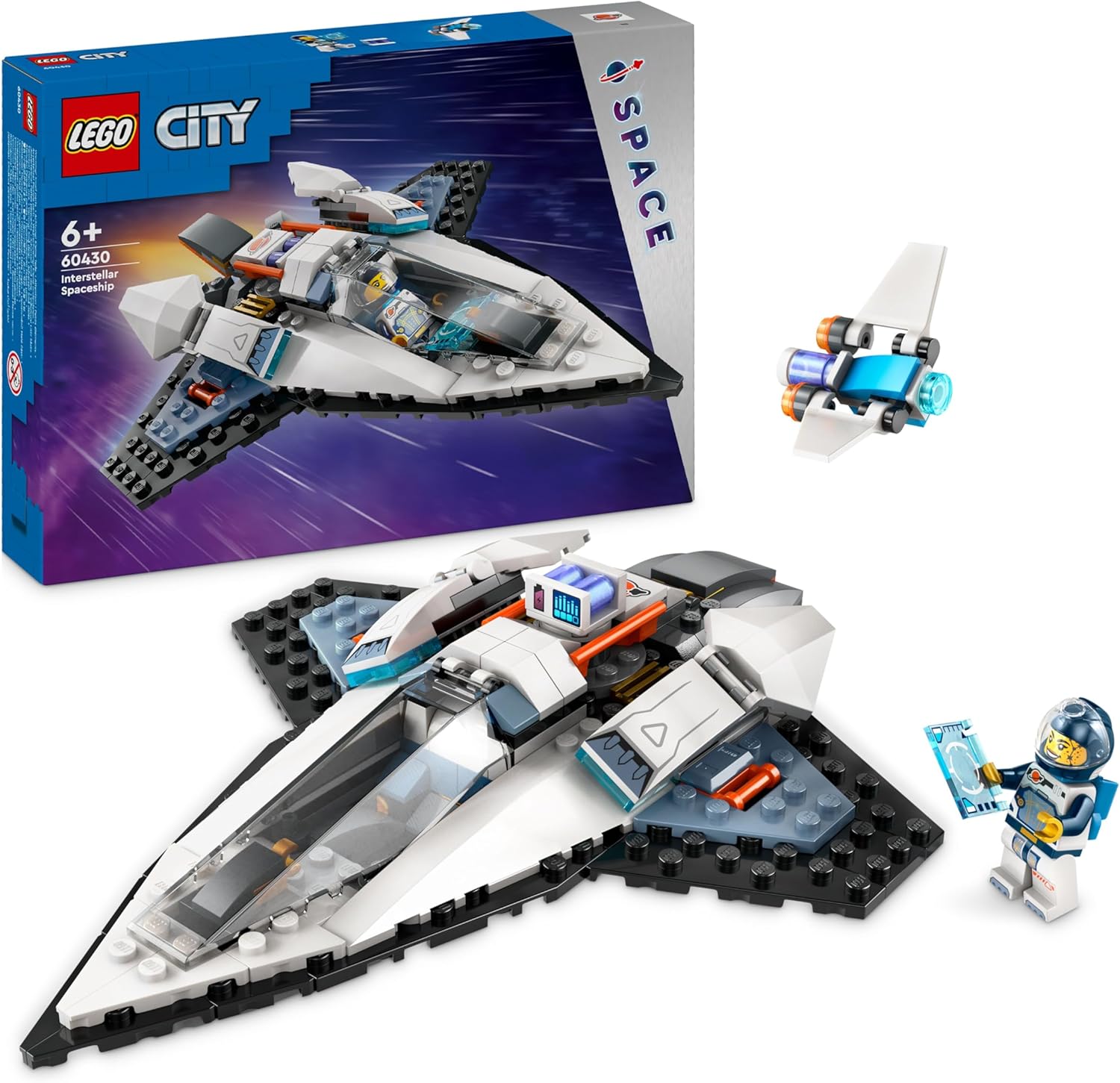 LEGO City Raumschiff, Weltraumspielzeug mit Space Shuttle für Kinder zum Bauen, Jungen und Mädchen ab 6 Jahren, Set mit Astronautenfigur 60430
