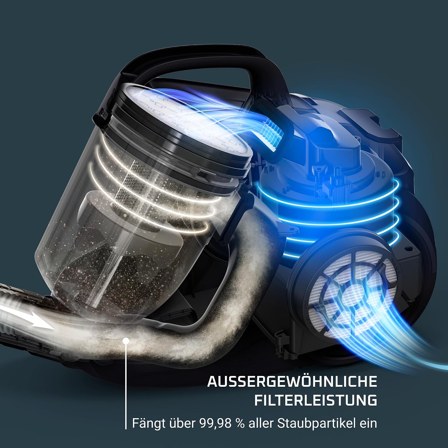 Rowenta Swift Power Zyklon-Staubsauger – 900 W starke Saugleistung, kompakt und leicht, 1,2 l Staubbehälter, 77 dB leise, 25 Fuß Aktionsradius, beutelloser Staubsauger für Hart- und Teppichböden – Bild 5