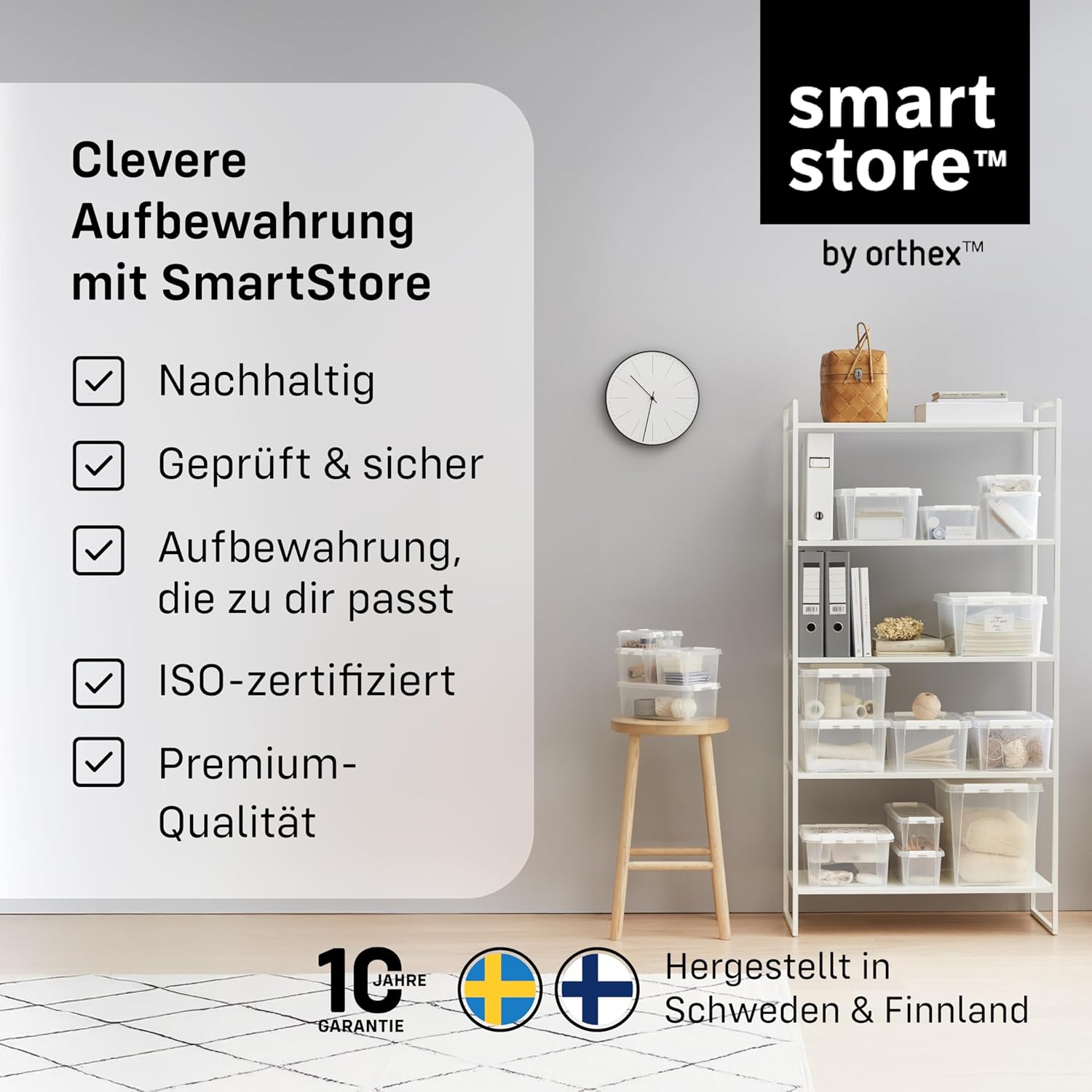 SmartStore - 10 x Aufbewahrungsbox mit Deckel, Classic 3 L (21 x 17 x 15 cm), stapelbare Box mit Deckel, lebensmittelechte Kunststoffbox, Kunststoffbox mit Deckel und verstärkten Ecken – Bild 7