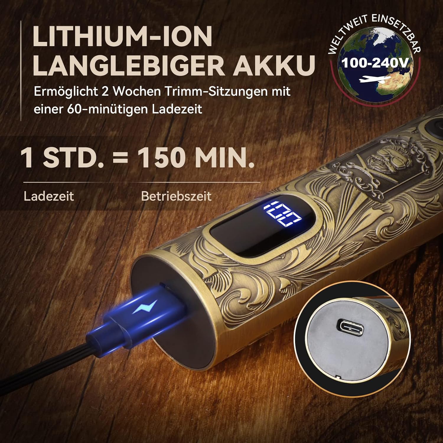 Ufree Herren Profi Bartschneider Haarschneider 7 in 1 Bartschneider Haarschneider Rasierer Herren Elektrischer Langhaarschneider Geburtstagsgeschenk für Männer – Bild 6