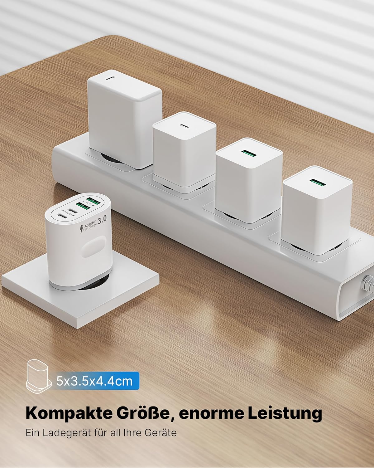 USB C Ladegerät, 4 Ports Mehrfachstecker 60W USB C Power Adapter USB Stecker PD 3.0 Schnellladegerät Netzteil USB Schnellladestecker für iPhone 16 15 14 13 12 11 Pro Max, iPad, Samsung, Mobiltelefone – Bild 6