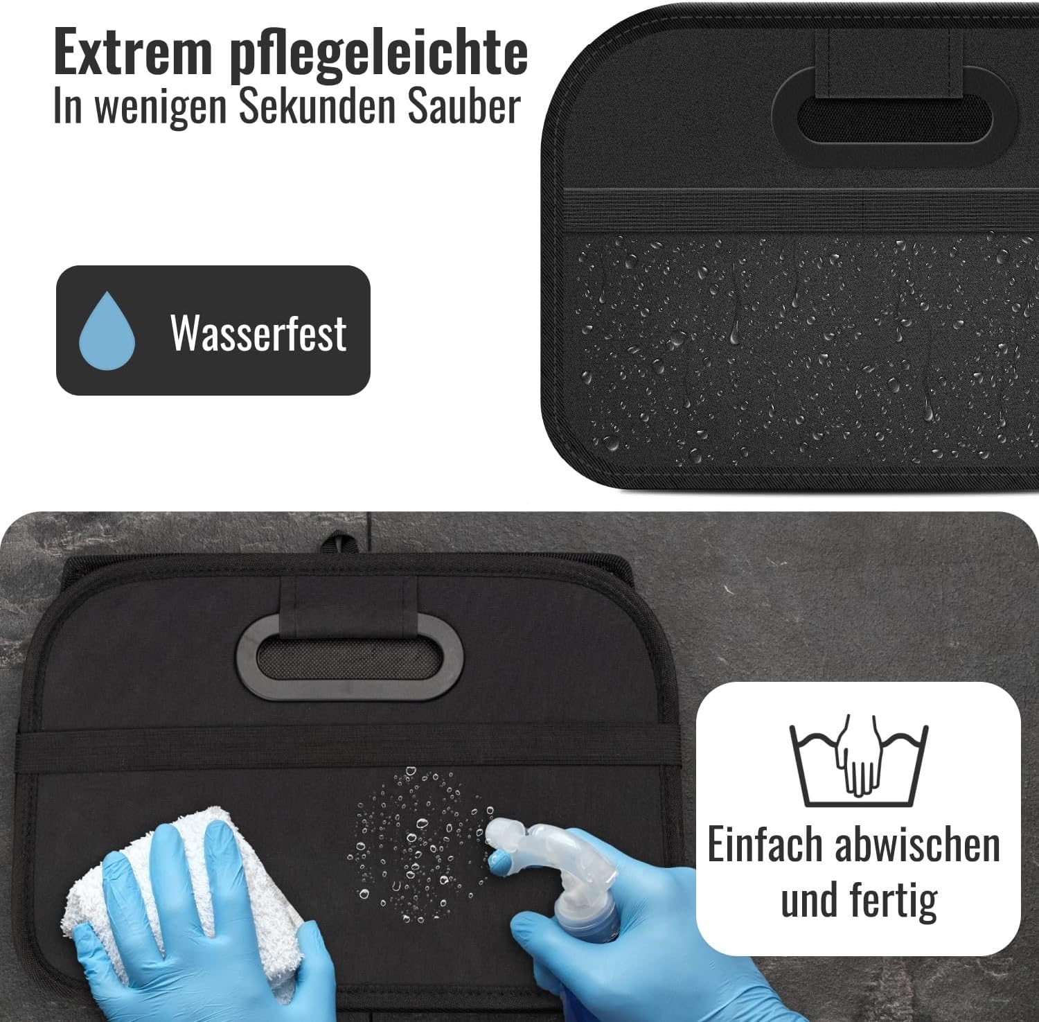 achilles Kofferraum-Organizer – faltbare Kofferraumtasche und viel Stauraum – geräumige und pflegeleichte Faltbox – Innenraum-Organizer für Autozubehör – stabile Basis und Tragegriff – Bild 4