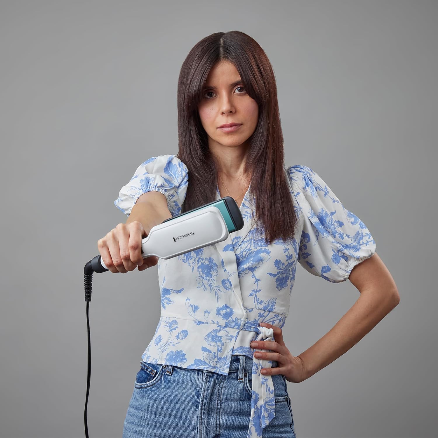 Remington Shine Therapy Glätteisen breit (hochwertige Keramikbeschichtung angereichert mit Mikrowirkstoffen für mehr Glanz, marokkanisches Arganöl und Vitamin E), LCD-Display, 150–230 °C, Haarglätter S8550 – Bild 5