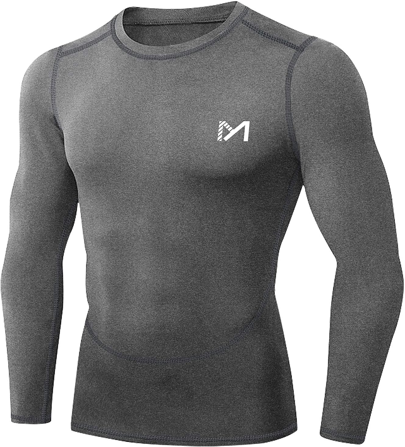 MEETYOO Kompressionsshirt Herren, Langarm-Fitnessshirt, atmungsaktives Sportshirt für Laufen, Joggen, Sport, Fitnessstudio