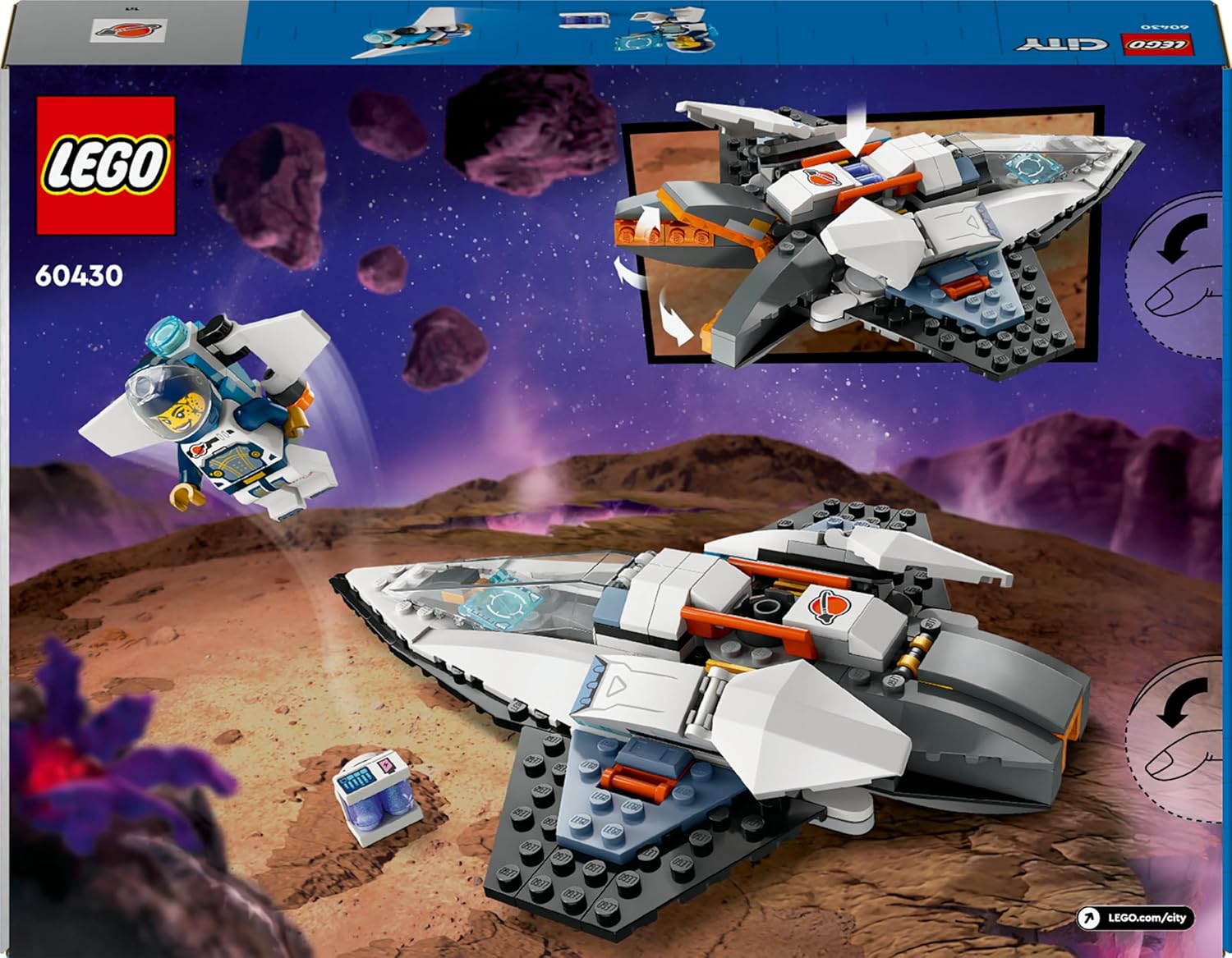 LEGO City Raumschiff, Weltraumspielzeug mit Space Shuttle für Kinder zum Bauen, Jungen und Mädchen ab 6 Jahren, Set mit Astronautenfigur 60430 – Bild 12
