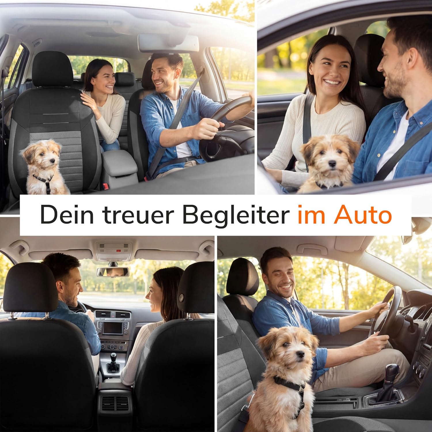 Upgrade4cars Autositzbezüge-Set für die Vordersitze Version 2026 | Autositzbezüge Universal in Grau für Fahrersitz & Beifahrer | Autozubehör Innendekoration – Bild 6
