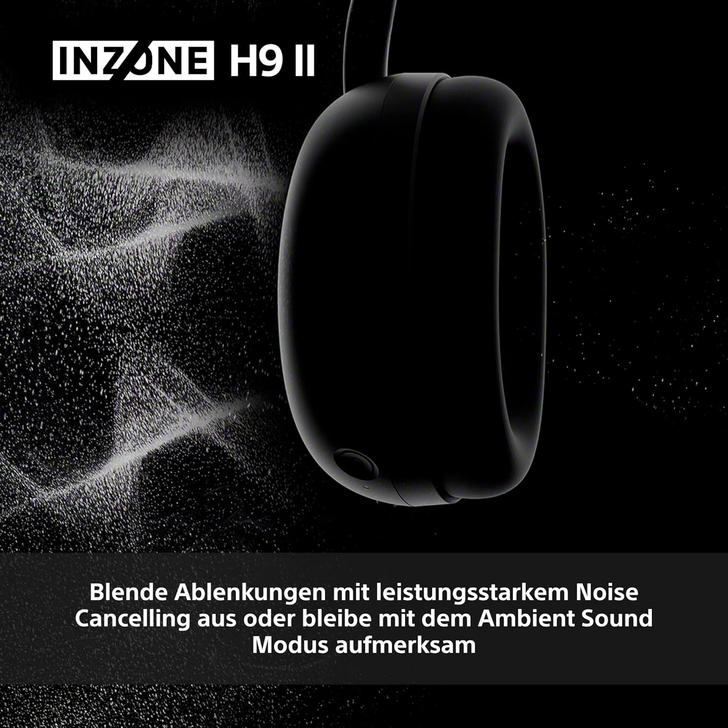 Sony INZONE H9 II Kabelloses PC-Gaming-Headset mit Geräuschunterdrückung, leicht, einstellbarer Sound-EQ, abnehmbares Nieren-KI-Mikrofon, 30-Stunden-Akku, 2,4 GHz und Bluetooth, inklusive Softcase, Schwarz – Bild 6