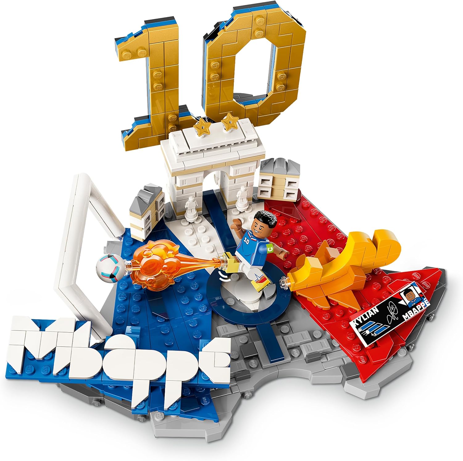 LEGO Editions Kylian Mbappé – Fußball-Highlights-Spielzeug – 3D-Modellbau mit Minifigur zum Sammeln – Kinderzimmerdekoration – Geschenk für Jungen, Mädchen ab 10 Jahren und erwachsene Sportfans – 43013 – Bild 3