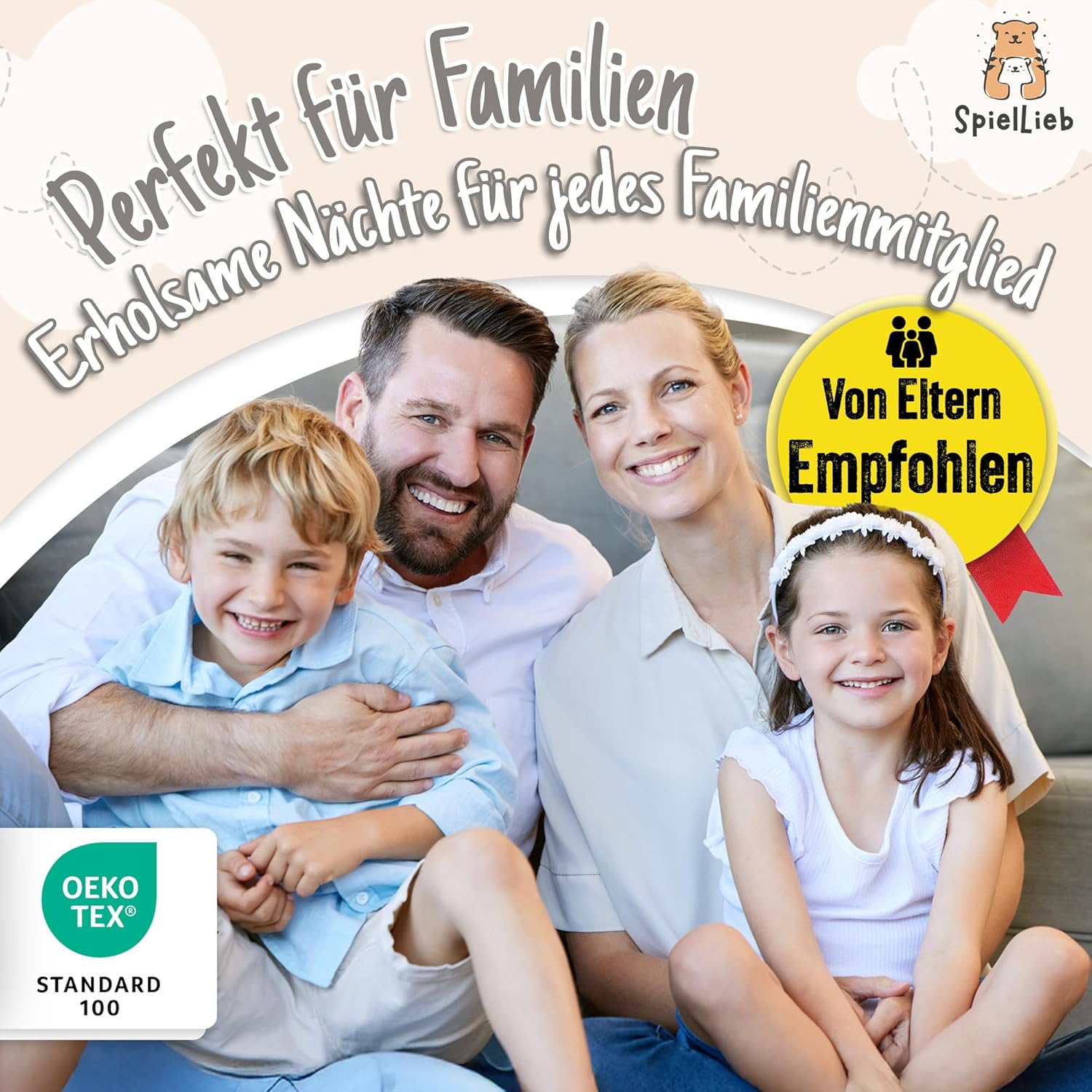 SpielLieb wasserdichte Kinderbettunterlage, atmungsaktive Inkontinenzunterlage, waschbar mit Pucktuch, Öko-Tex-zertifiziert, perfekt für deutsche Einzel- und Kinderbetten (Regenbogen) – Bild 8