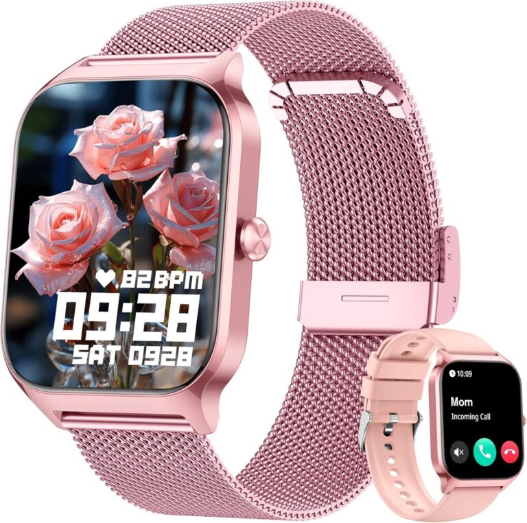 KALINCO Smartwatch Herren Damen Blutdruckuhr mit Bluetooth-Telefonie, AI Fitness Tracker mit Herzfrequenz SpO2 Stress, 100+ Sportmodi, Fitnessuhr, Weltuhr, Schlafanalyse, Geschenkideen für iOS Android