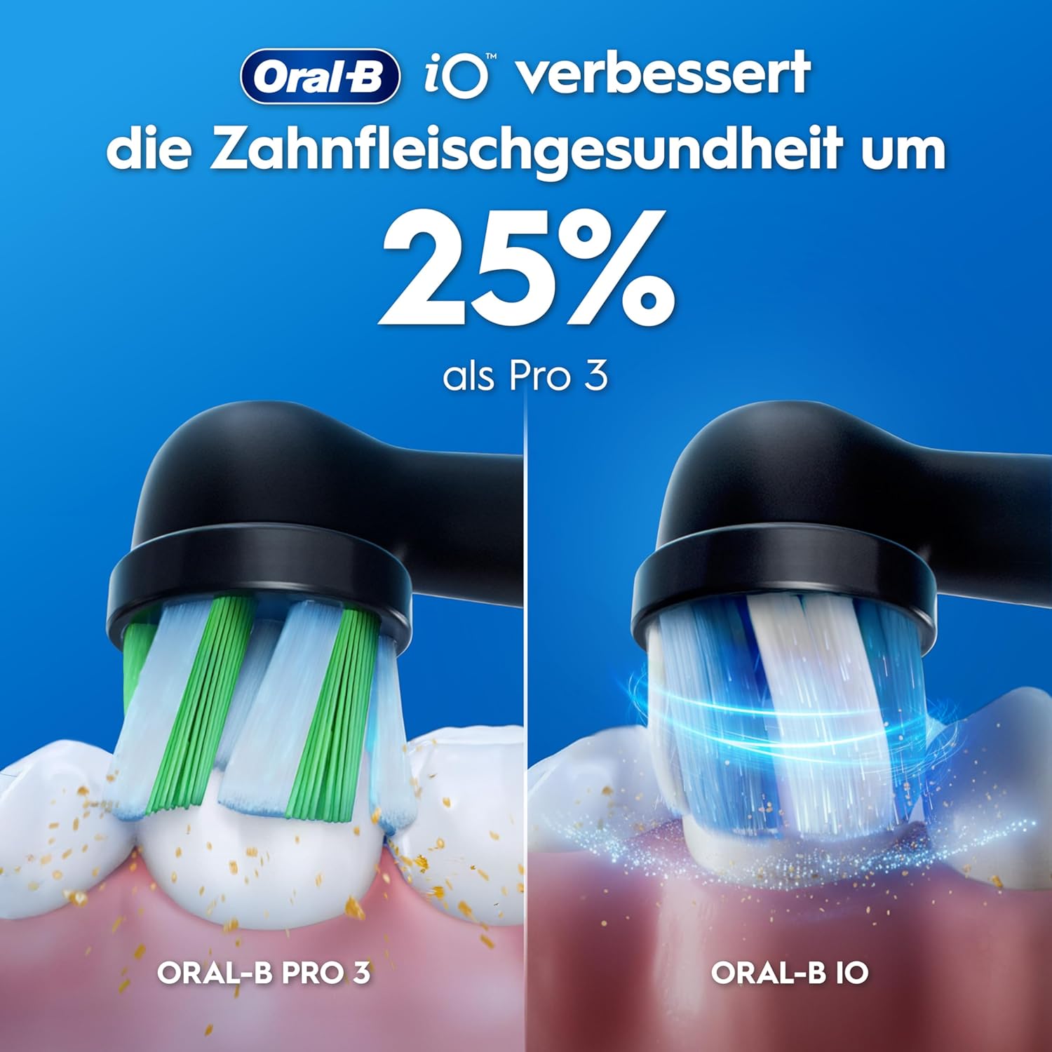 Oral-B iO Series 2 Elektrische Zahnbürste, DUO-Pack, zwei Zahnbürstenköpfe, 3 Putzmodi für die Zahnpflege, Reiseetui, Reise-Nachfüllhalter, entworfen von Braun, Nachtschwarz/Waldgrün – Bild 7