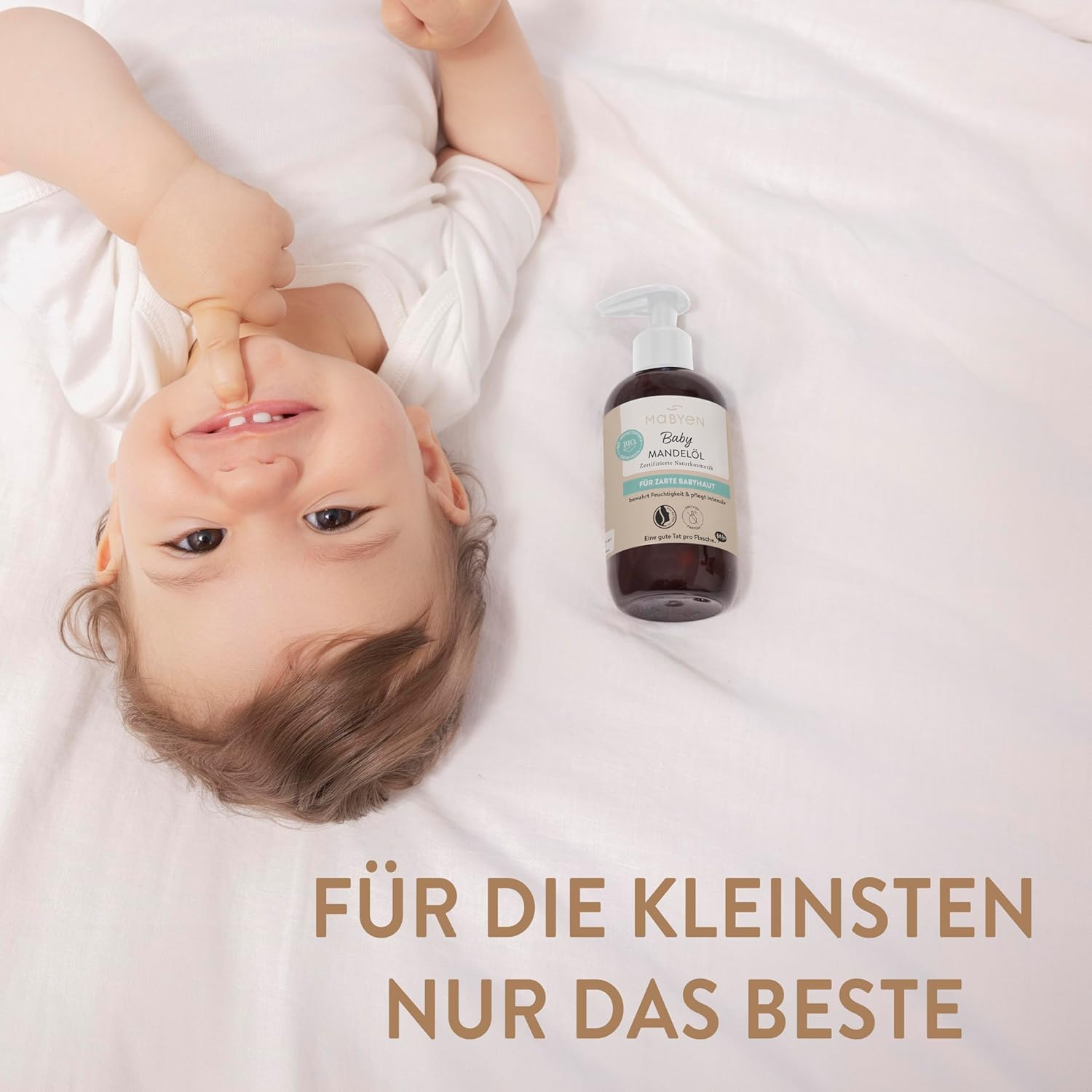 MABYEN Babypflege Rundum-Sorglos-Set | Naturkosmetik - 3 Produkte - Bio - Babyausstattung - Geschenkset - mit Mandelöl, Wundcreme & Wind- & Wettercreme – Bild 5