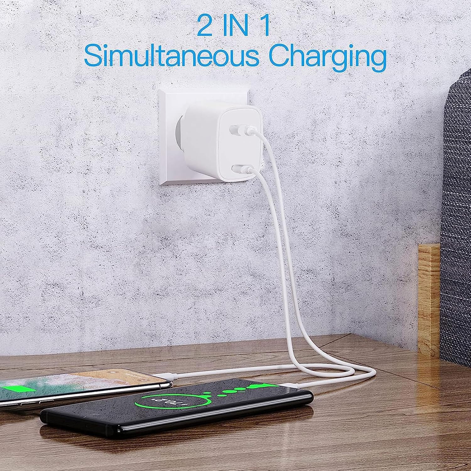 20W USB C Ladegerät mit Kabel 1,2m, Schnellladegerät Netzteil Adapterstecker, Ladestecker USB Schnellladenetzteil USB-C Ladegerät Netzstecker für iPhone 17 16 15 14 13 12 11 lPad S Samsung G Alaxy Weiß – Bild 7