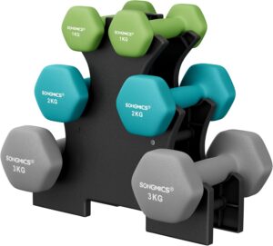 SONGMICS Hantel-Set, 3 Paar, 1kg-3k...
