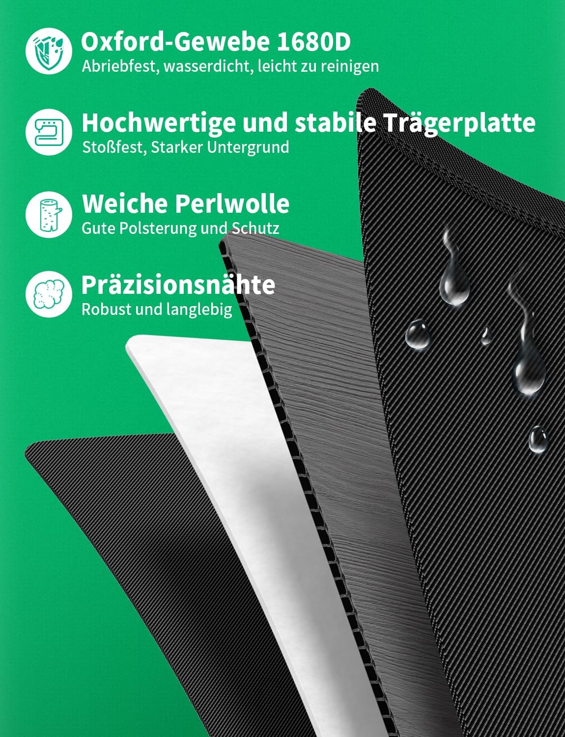 Oasser Kofferraum-Organizer mit Deckel, Kofferraum-Organizer, Autotasche, Kofferraumbox, praktisch, wasserdicht, rutschfest, faltbar, mit Aluminium-Griffen, reflektierende Streifen – Bild 6
