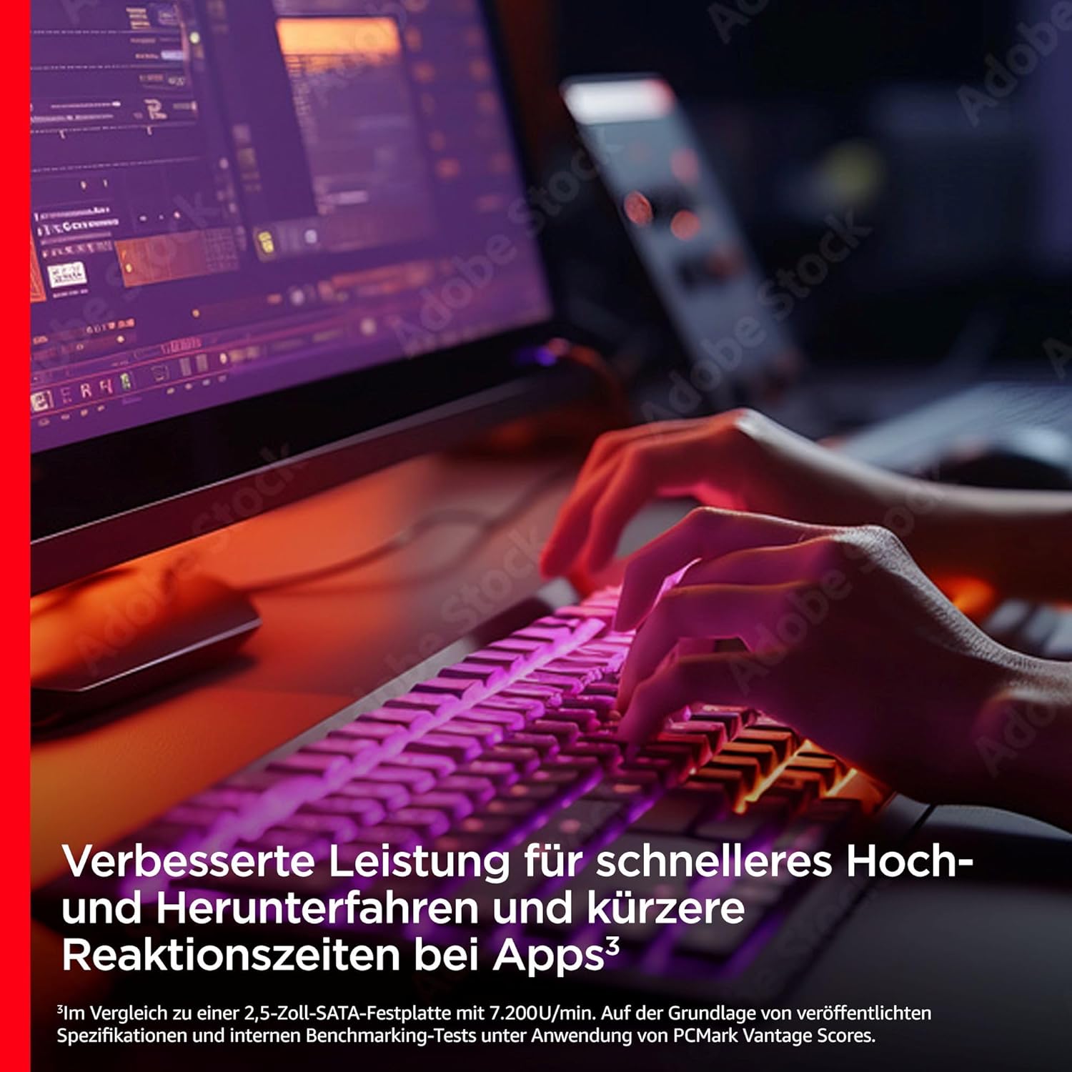 SanDisk Ultra 3D SSD interne Festplatte, 500 GB, 2,5 Zoll, stoßfest, 3D NAND Technologie, N-Cache 2.0 Technologie, 560 MB/s Übertragungsraten, schwarz – Bild 6