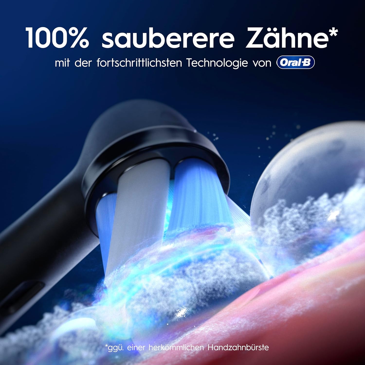 Oral-B iO Series 9 Elektrische Zahnbürste, Doppelpack – Elektrische Zahnbürste, inklusive 3 Ersatz-Zahnbürstenköpfen – 7 Modi für die Zahnpflege, Chip-Testsieger (11/25), entworfen von Braun, Schwarz und Pink – Bild 11