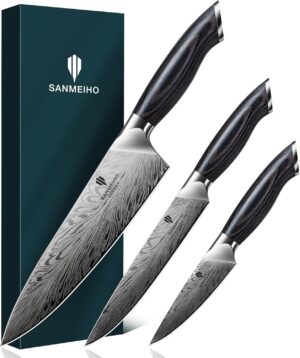 SANMEIHO Pulverstahl-Messerset, Kü...