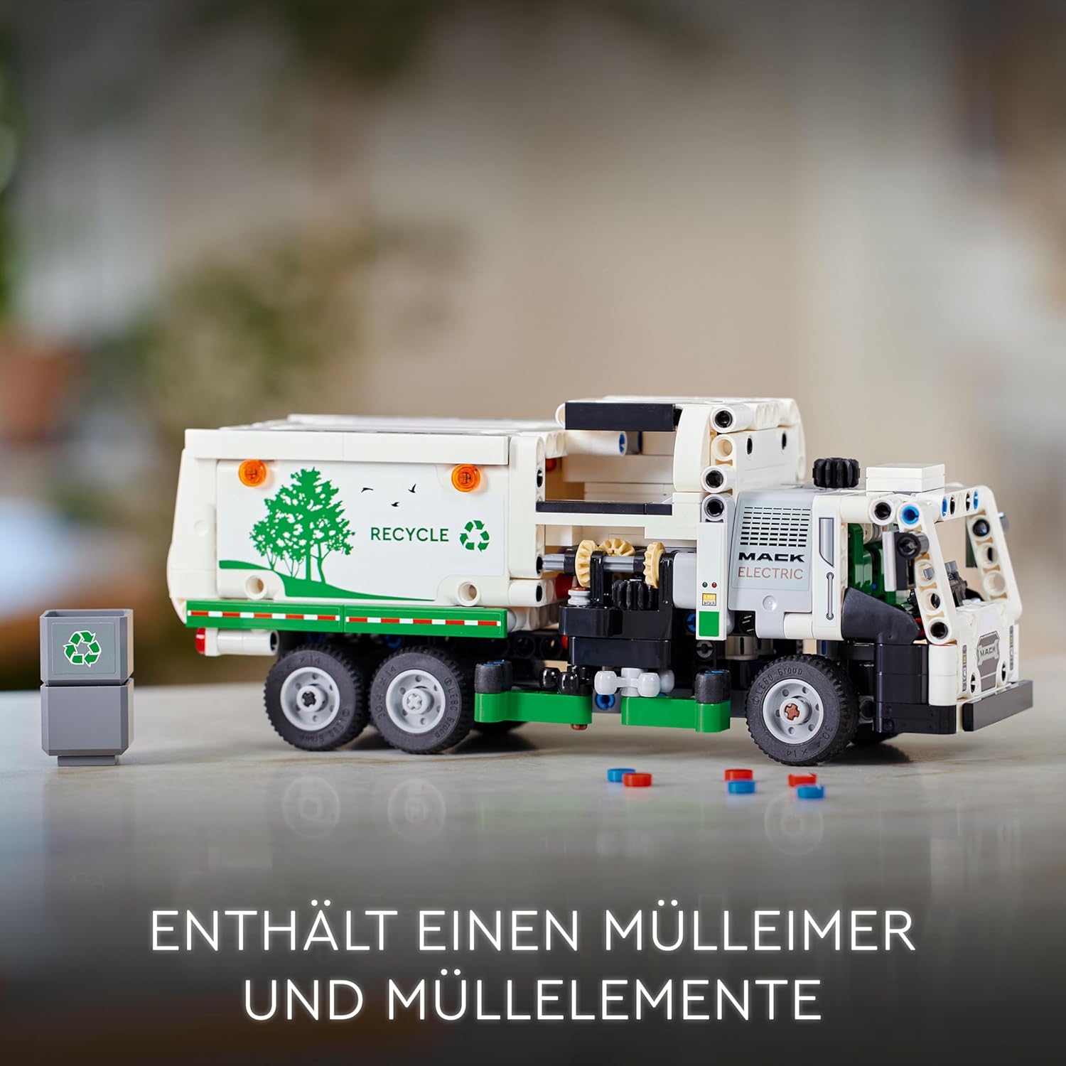 LEGO Technic Mack LR Elektro-Müllwagen, Müllwagenmodell für Recycling-Rollenspiele, baubares LKW-Spielzeug für Kinder, Autogeschenk für Jungen und Mädchen ab 8 Jahren, die Fahrzeuge lieben 42167 – Bild 5