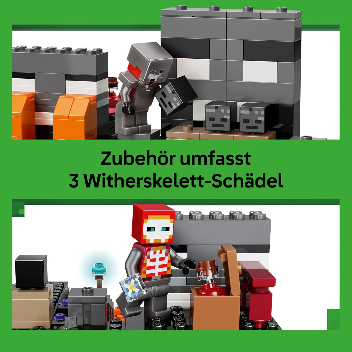 LEGO Minecraft Duell mit dem Wither – Geschenk für junge Gamer – Merchandising für Fans – Minecraft – Bauset mit vielen Kreaturen und Werkbank für Jungen und Mädchen ab 8 Jahren – 21590 – Bild 3