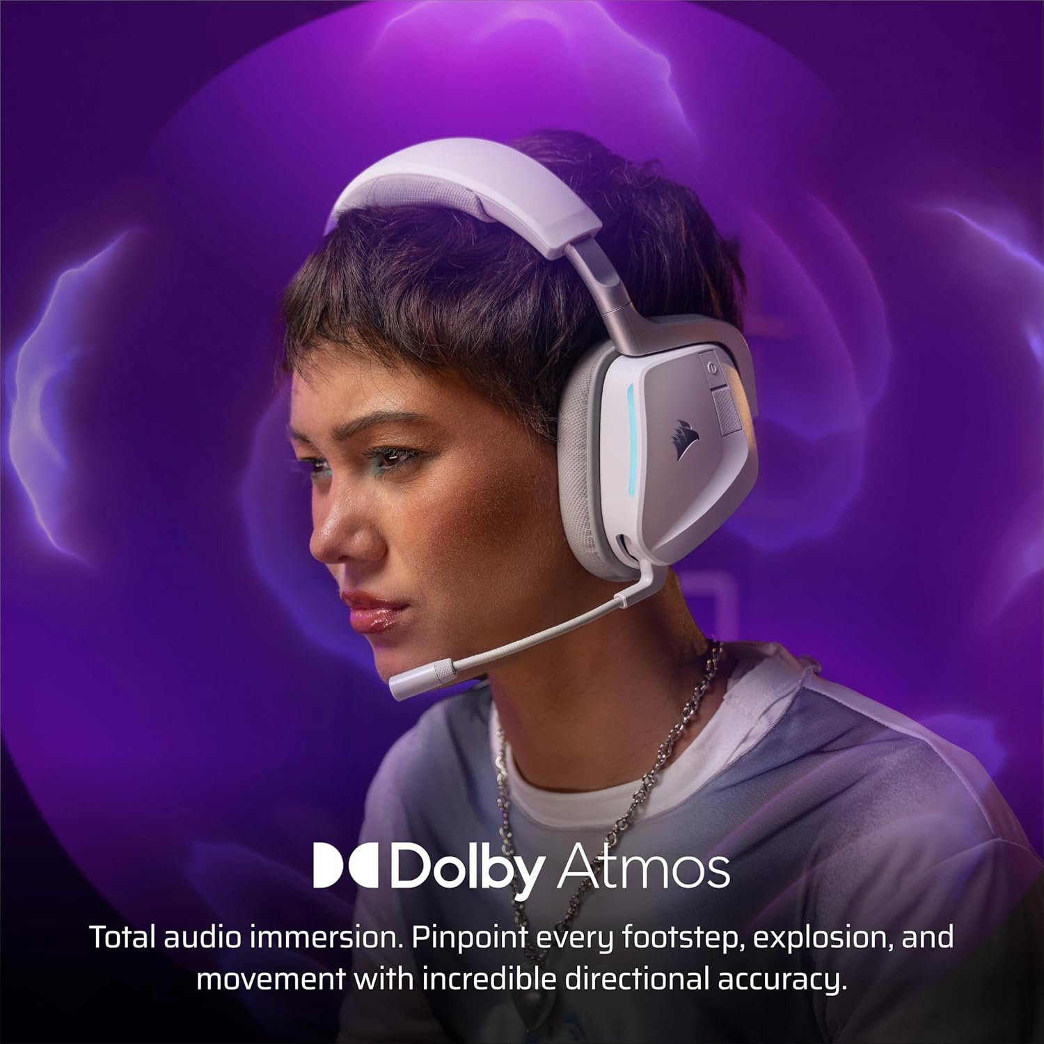 Corsair Void v2 Kabelloses Gaming-Headset – Weiß | Bluetooth, Dolby Atmos, 70-Stunden-Akku, kabellos, Dualband-Schnellladung, PC, PS5, PS4, Switch und Mobiltelefon – Bild 3