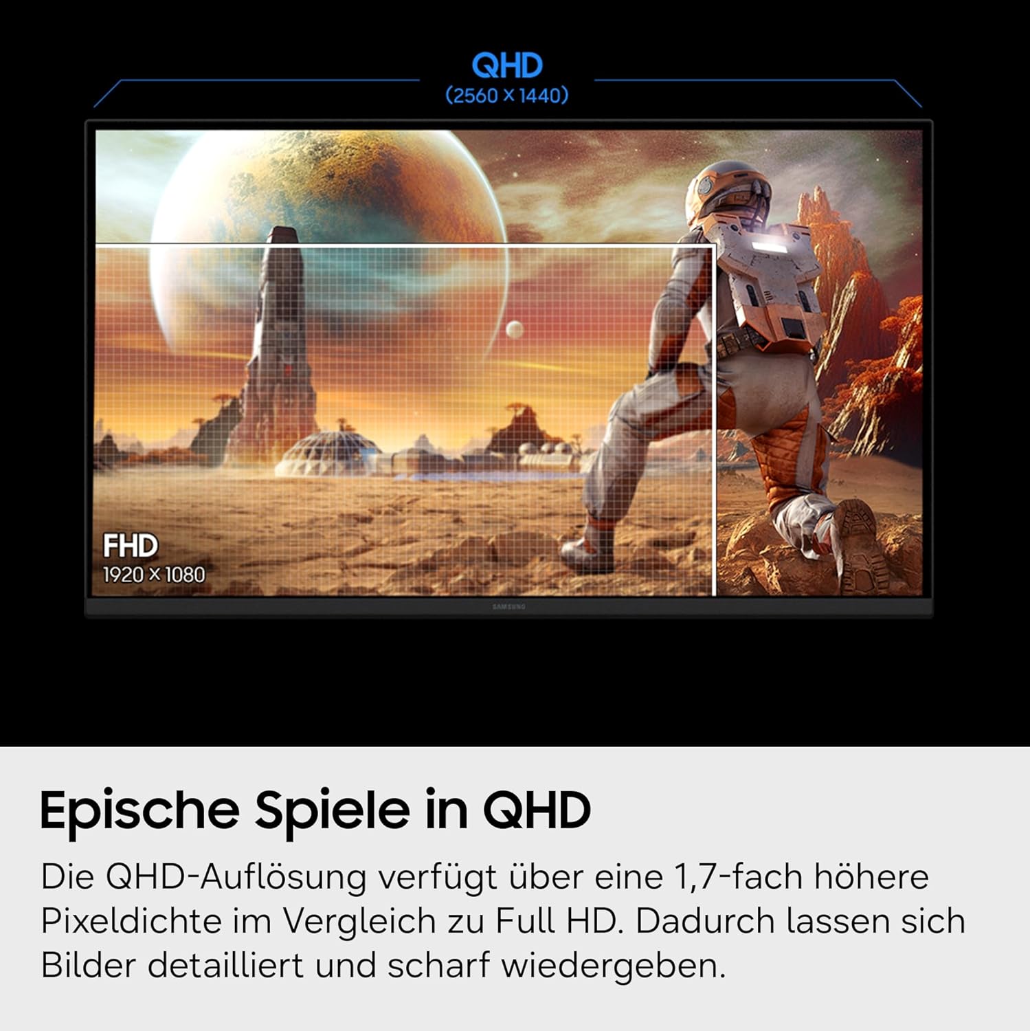 Samsung 27 Zoll Odyssey G50F Gaming-Monitor, PC-Bildschirm mit IPS-Panel, 2560 x 1440 Pixel (QHD), 180 Hz, 1 ms (G/G), AMD FreeSync Premium, NVIDIA G-Sync, HDR10, LS27FG502EUXEN – Bild 6