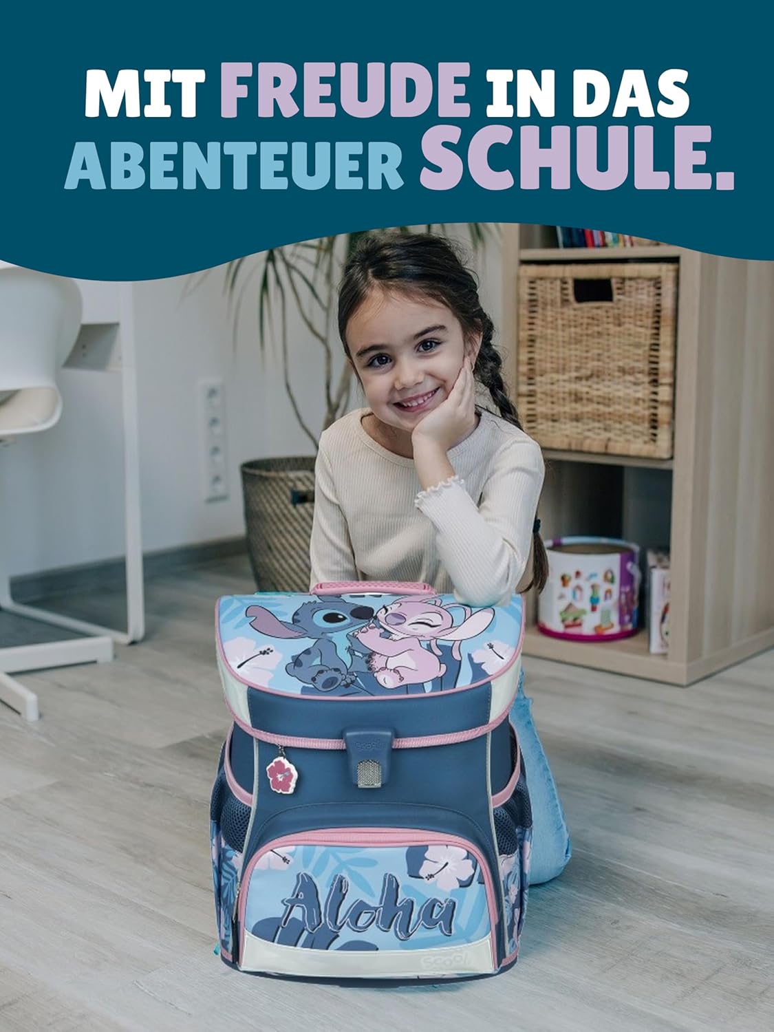 Familando - Schulranzen-Set Scooli Campus Fit – 10-teilig mit Schultüte – Disney Stitch – ergonomisch, stabil & 980 g leicht – 18L Volumen – Brustgurt & Reflektoren – ab 1. Klasse – Bild 7