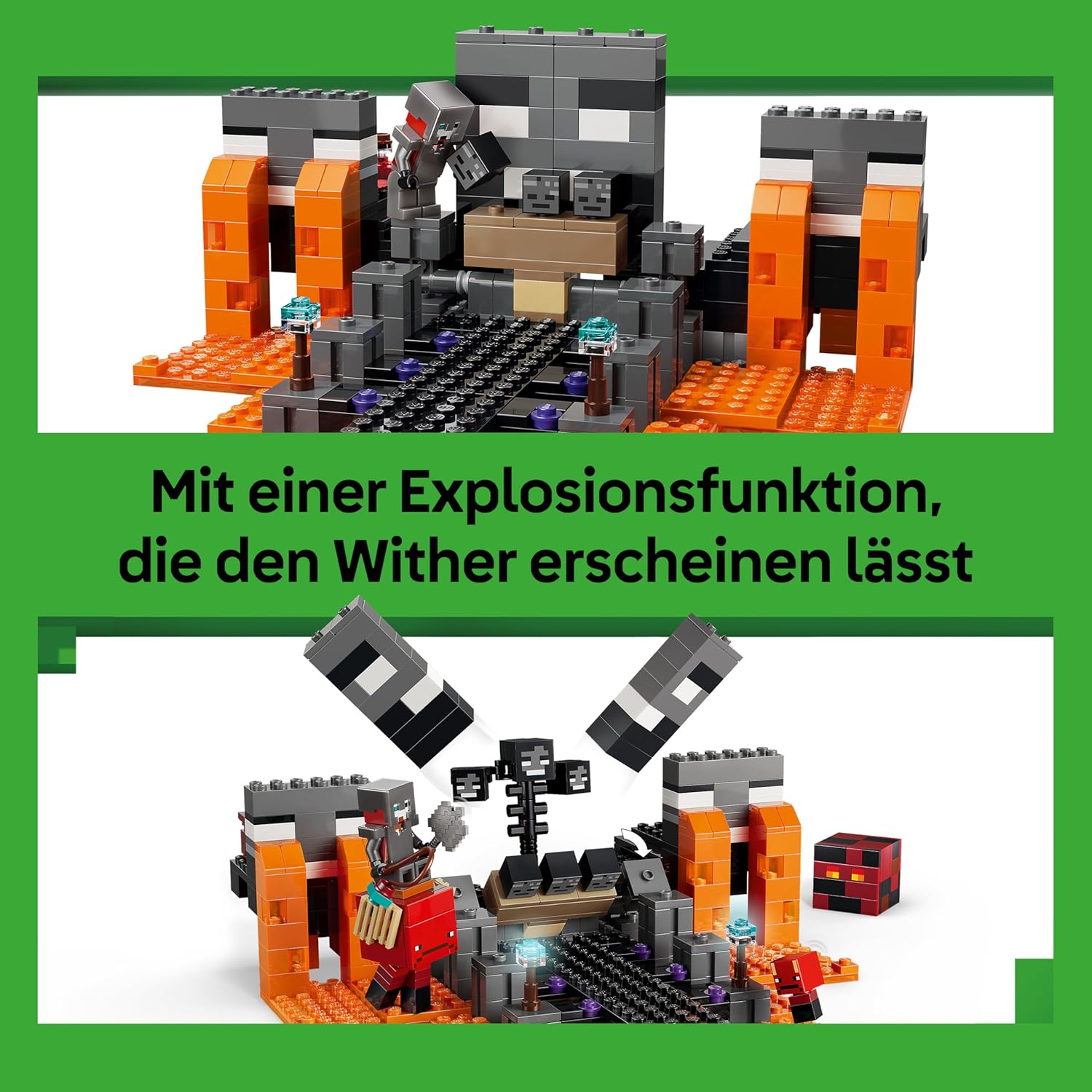 LEGO Minecraft Duell mit dem Wither – Geschenk für junge Gamer – Merchandising für Fans – Minecraft – Bauset mit vielen Kreaturen und Werkbank für Jungen und Mädchen ab 8 Jahren – 21590 – Bild 4
