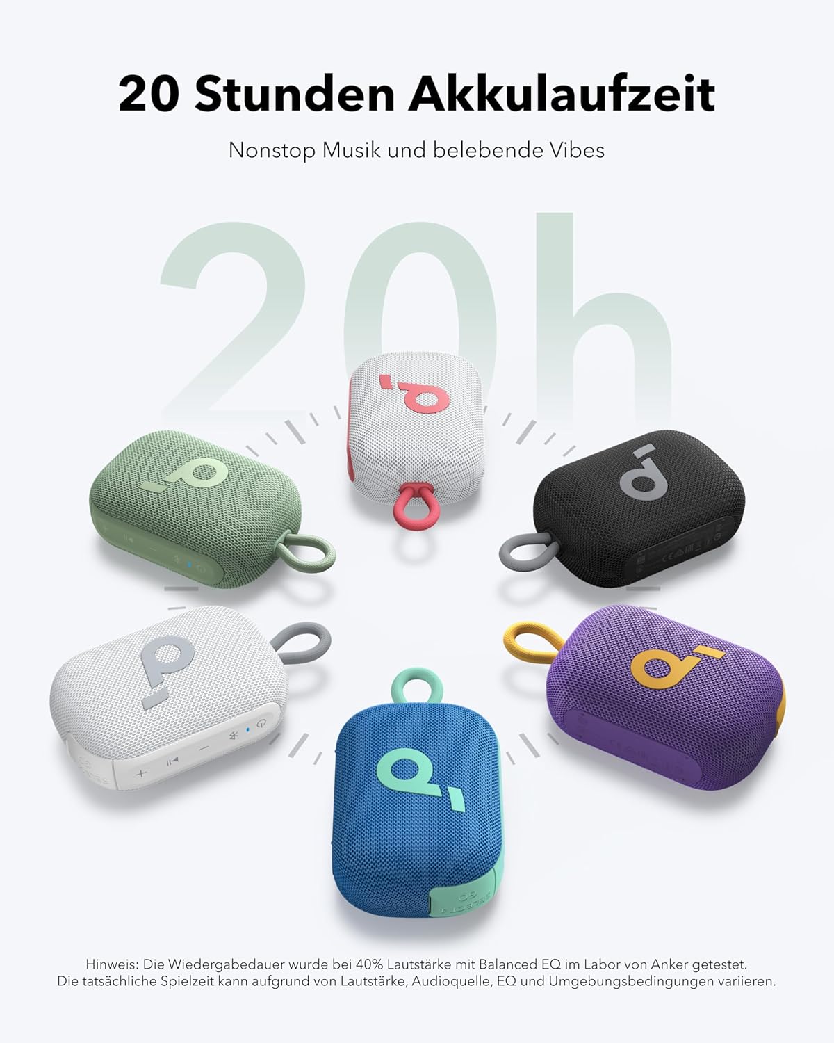 soundcore Anker Select 4 Go Bluetooth-Lautsprecher, tragbare Mini-Lautsprecherdusche, 20 Stunden Spielzeit, IP69 wasser- und staubbeständig, schwimmfähig, kraftvoller Sound, für drinnen, draußen und Wandern – Bild 2