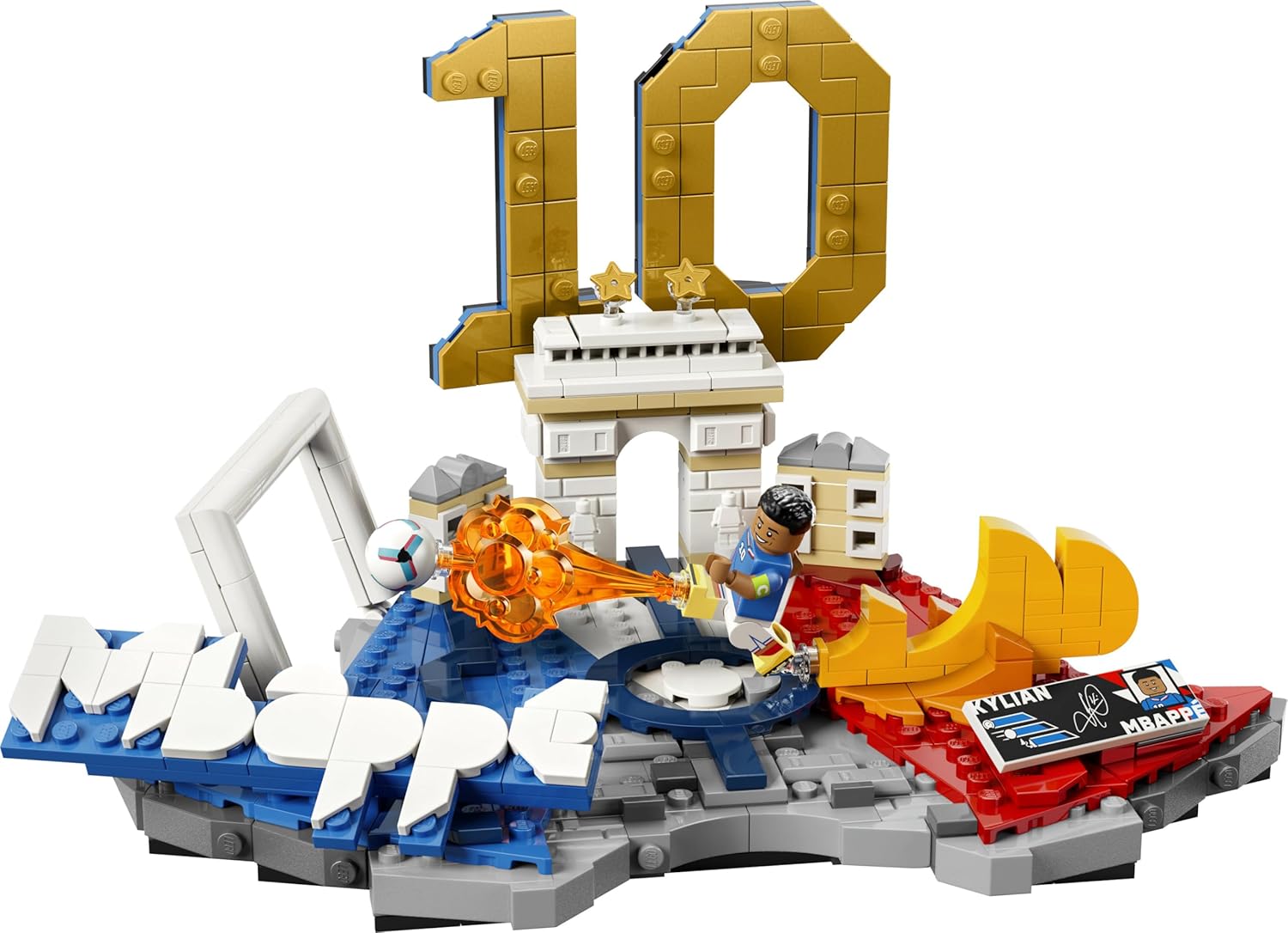 LEGO Editions Kylian Mbappé – Fußball-Highlights-Spielzeug – 3D-Modellbau mit Minifigur zum Sammeln – Kinderzimmerdekoration – Geschenk für Jungen, Mädchen ab 10 Jahren und erwachsene Sportfans – 43013 – Bild 8