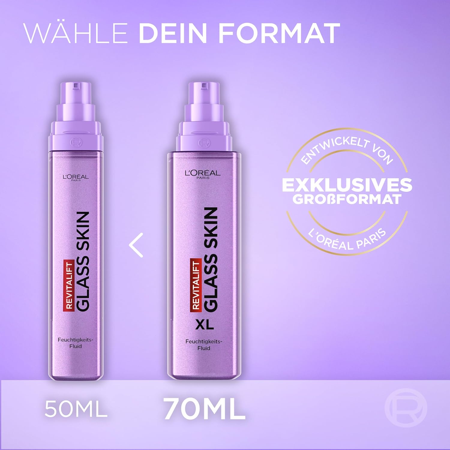 L'Oréal Paris Glass Skin Feuchtigkeitsfluid, für pralle und strahlende Haut, mit Hyaluronsäure + 5 % (Vitamin B3 + Pro B5 + C), glättendes Anti-Aging-Gesichtsfluid, Revitalift Filler, 50 ml – Bild 7
