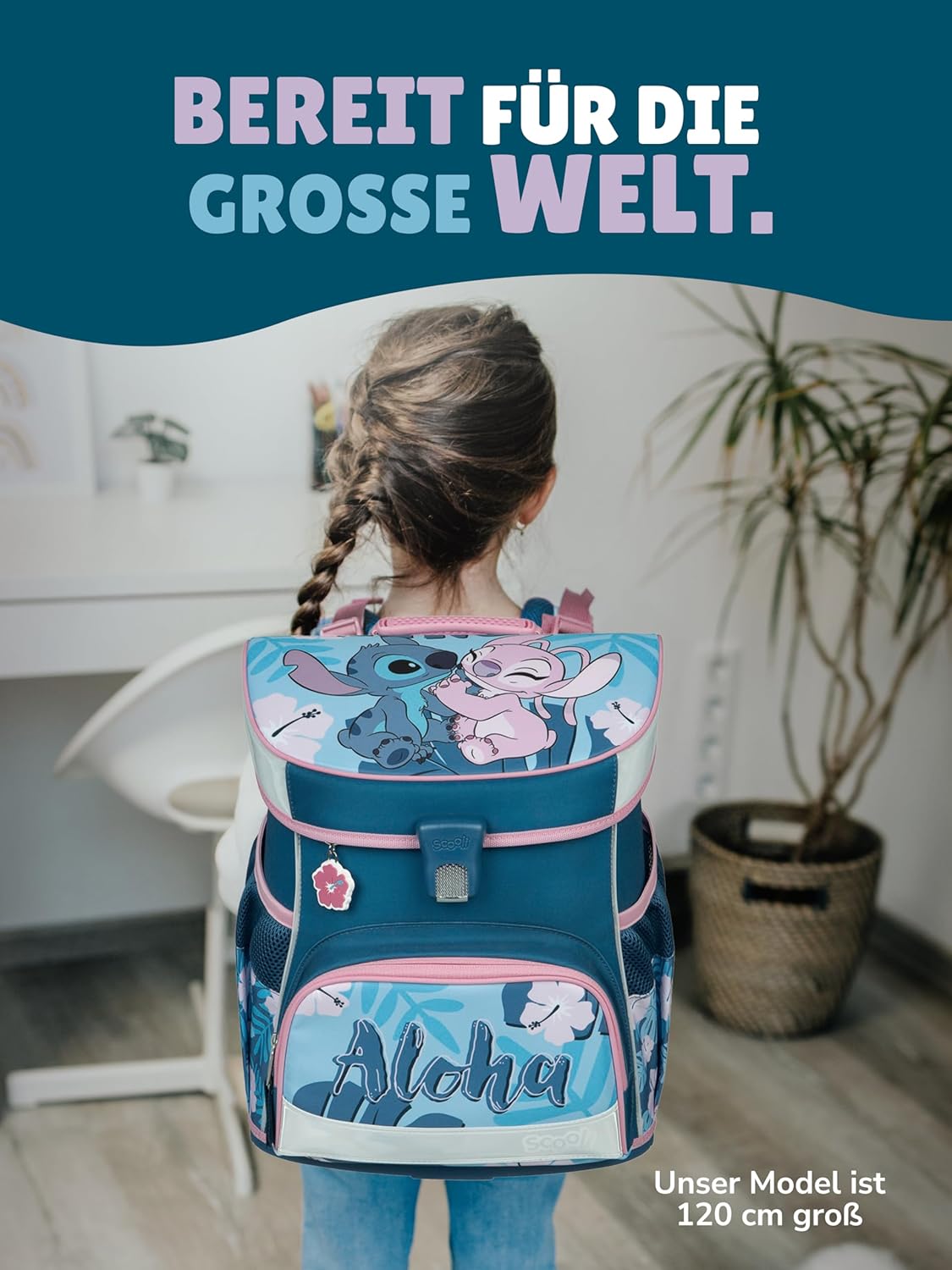 Familando - Schulranzen-Set Scooli Campus Fit – 10-teilig mit Schultüte – Disney Stitch – ergonomisch, stabil & 980 g leicht – 18L Volumen – Brustgurt & Reflektoren – ab 1. Klasse – Bild 3