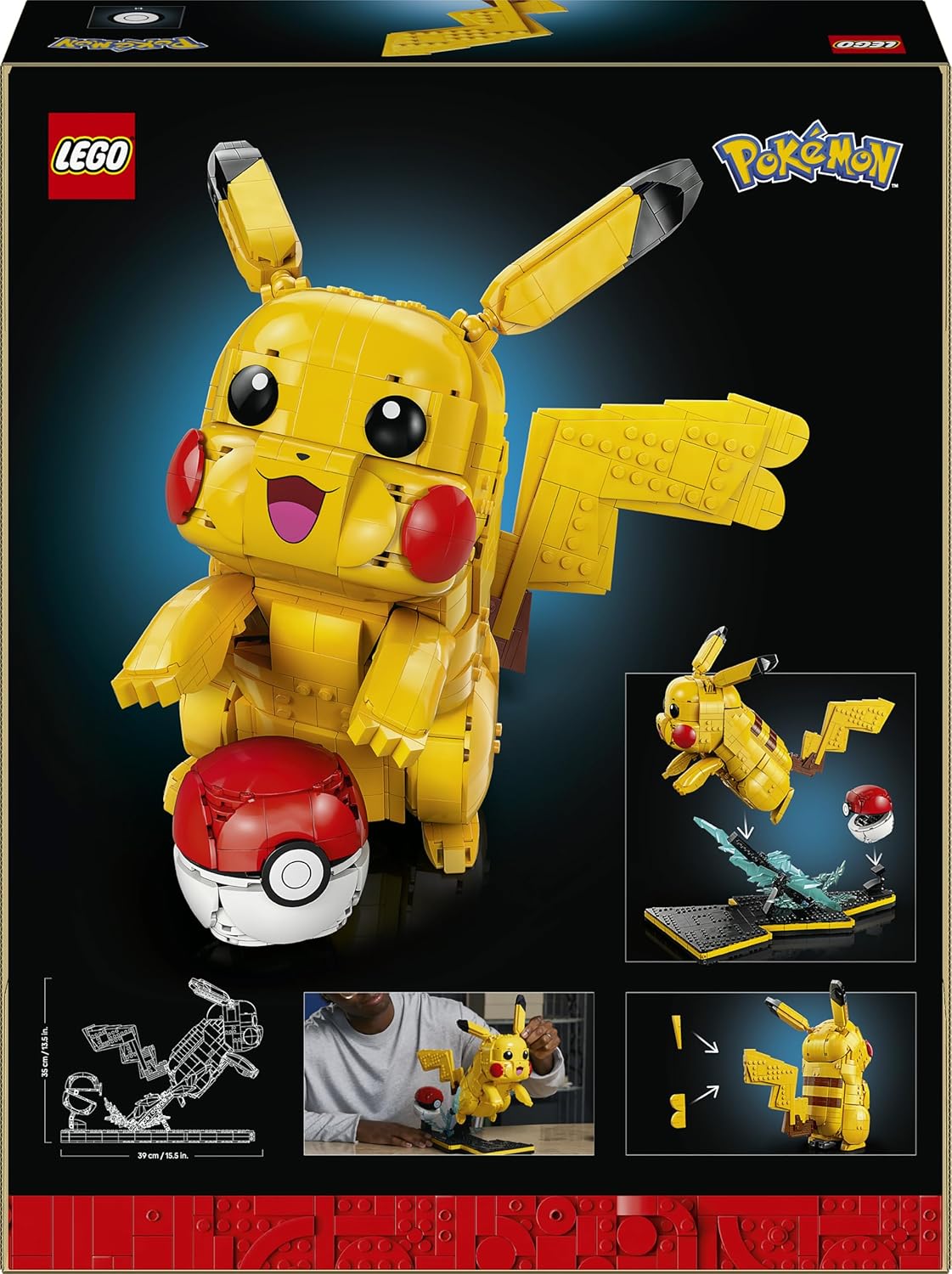 LEGO Pokémon Pikachu und Pokéball – Bauset für Erwachsene – Modellbau mit beweglicher Anime-Figur und dynamischem Ständer – DIY-Dekoration für Zimmer oder Schreibtisch – Geschenk für Gaming-Fans – 72152 – Bild 9