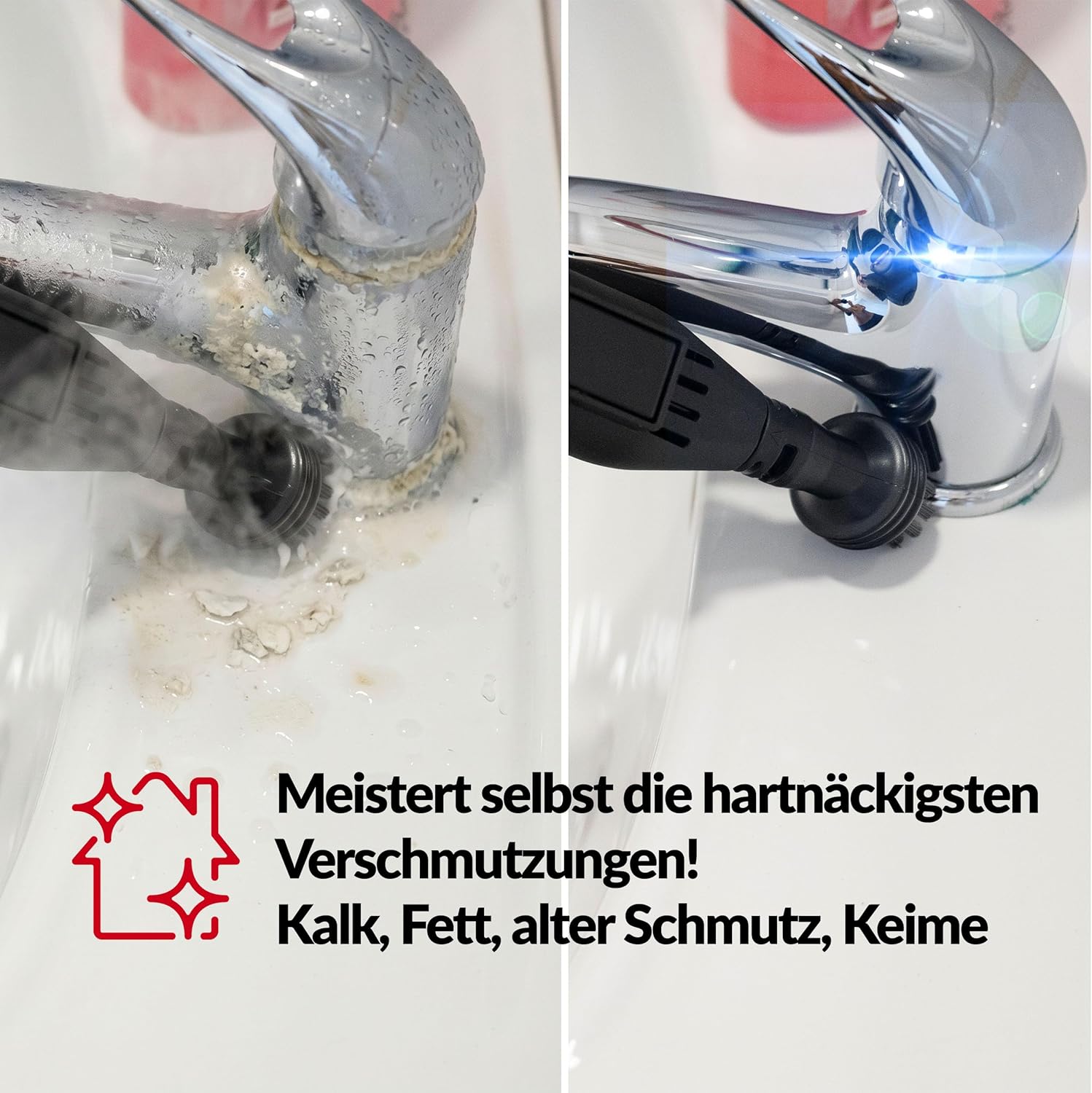 LEHMANN SteamWash 1800 Waschsauger & Dampfreiniger 4in1, Polsterreiniger und Teppichreiniger mit Warmwasser 60°C & Dampf 116°C, 16 kPa Saugkraft, Fleckenreiniger für Sofa, Auto & Haushalt – Bild 6