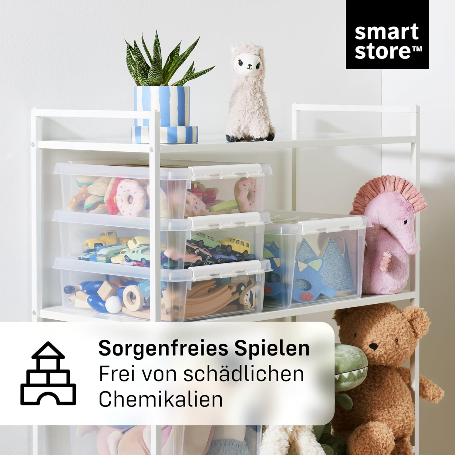 SmartStore - 10 x Aufbewahrungsbox mit Deckel, Classic 3 L (21 x 17 x 15 cm), stapelbare Box mit Deckel, lebensmittelechte Kunststoffbox, Kunststoffbox mit Deckel und verstärkten Ecken – Bild 5