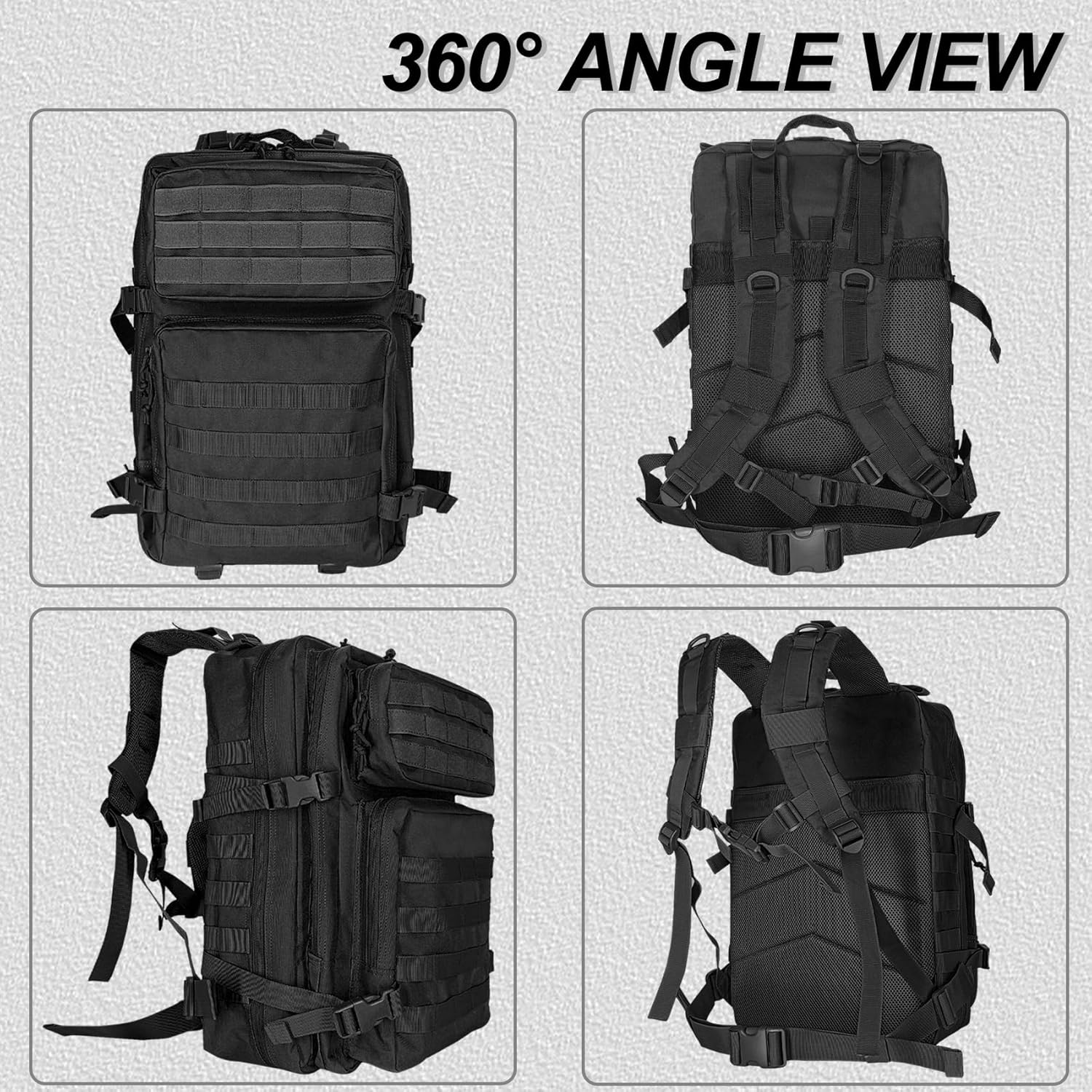 Herren-Militärrucksack, 45 l, großer Rucksack, wasserdicht, Outdoor-Überlebens-Wanderrucksack, taktischer Rucksack, geeignet für Jagd, Wandern, Camping und andere Outdoor-Aktivitäten – Bild 5