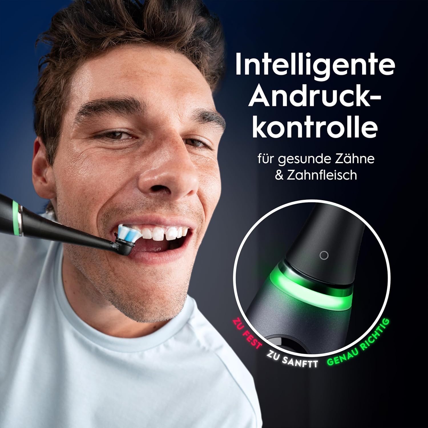 Oral-B iO Series 9 Elektrische Zahnbürste, Doppelpack – Elektrische Zahnbürste, inklusive 3 Ersatz-Zahnbürstenköpfen – 7 Modi für die Zahnpflege, Chip-Testsieger (11/25), entworfen von Braun, Schwarz und Pink – Bild 7