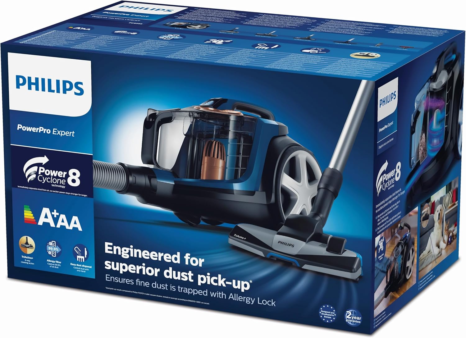 Philips PowerPro Compact Beutelloser Staubsauger, Blau/Schwarz – Bild 7