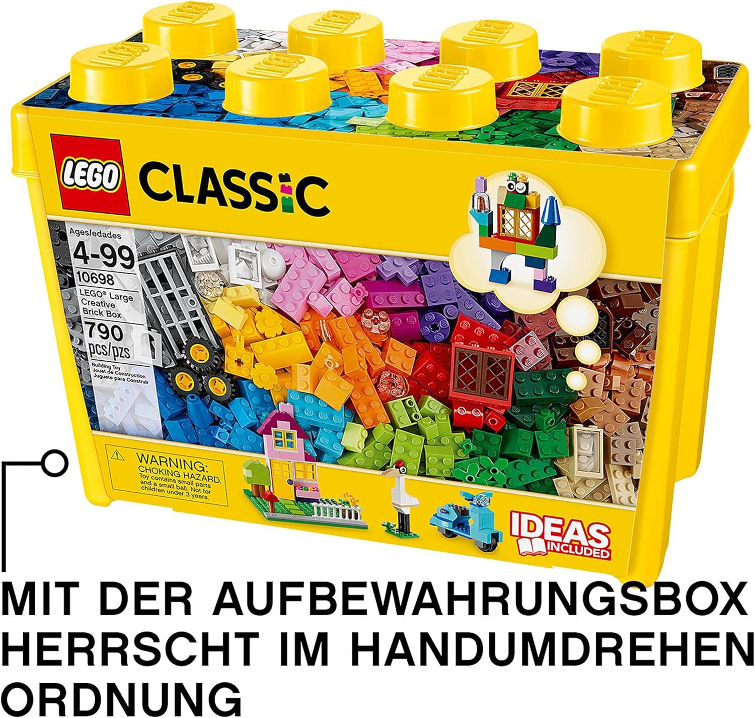 LEGO Classic große Bausteinbox mit kreativen Bausteinen, Kamera, Vespa und Bagger als Bausatz – Bauspielzeug – Weihnachtsgeschenk für Jungen und Mädchen ab 4 Jahren 10698 – Bild 6